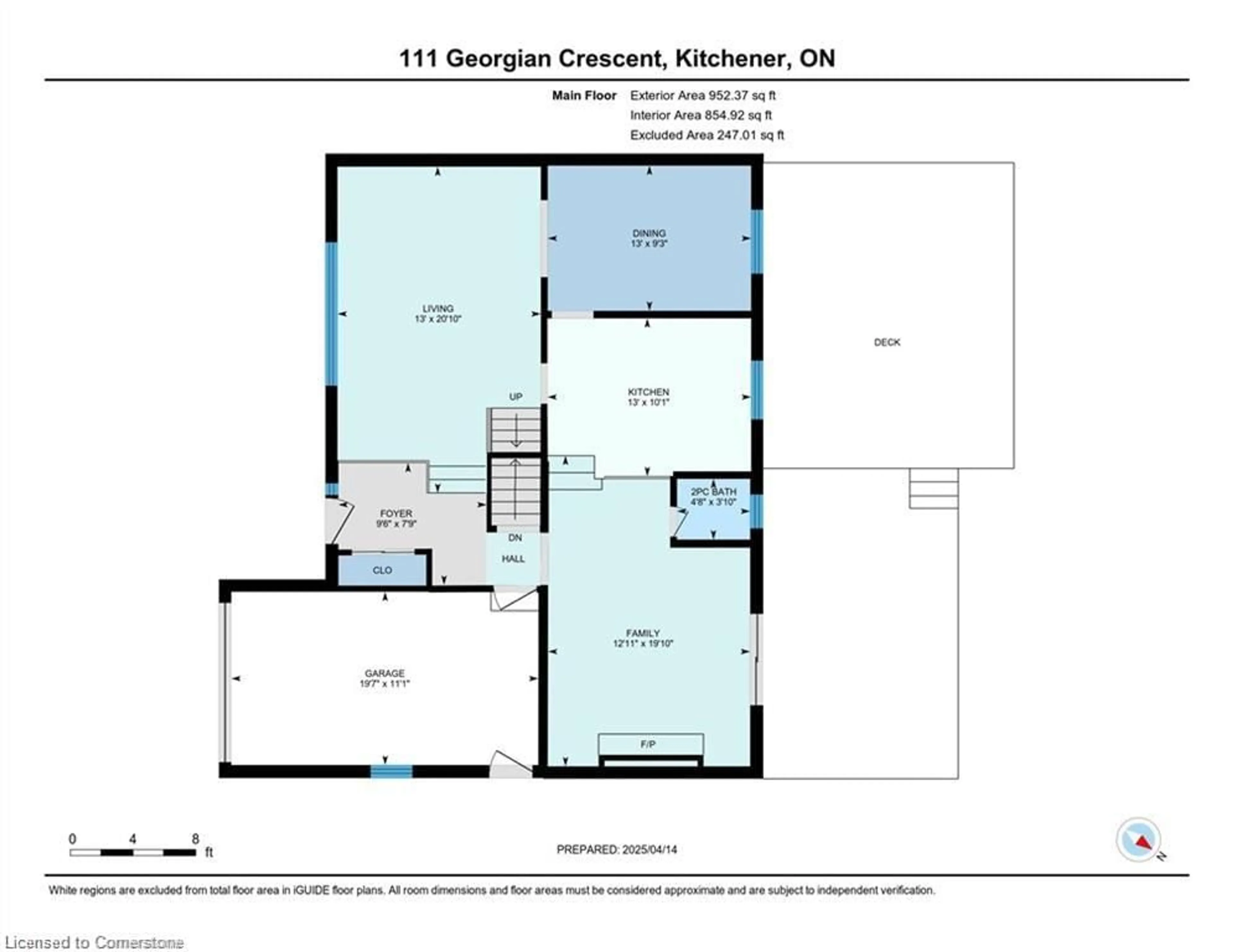 Floor plan for 111 Georgian Cres, Kitchener Ontario N2B 3N8