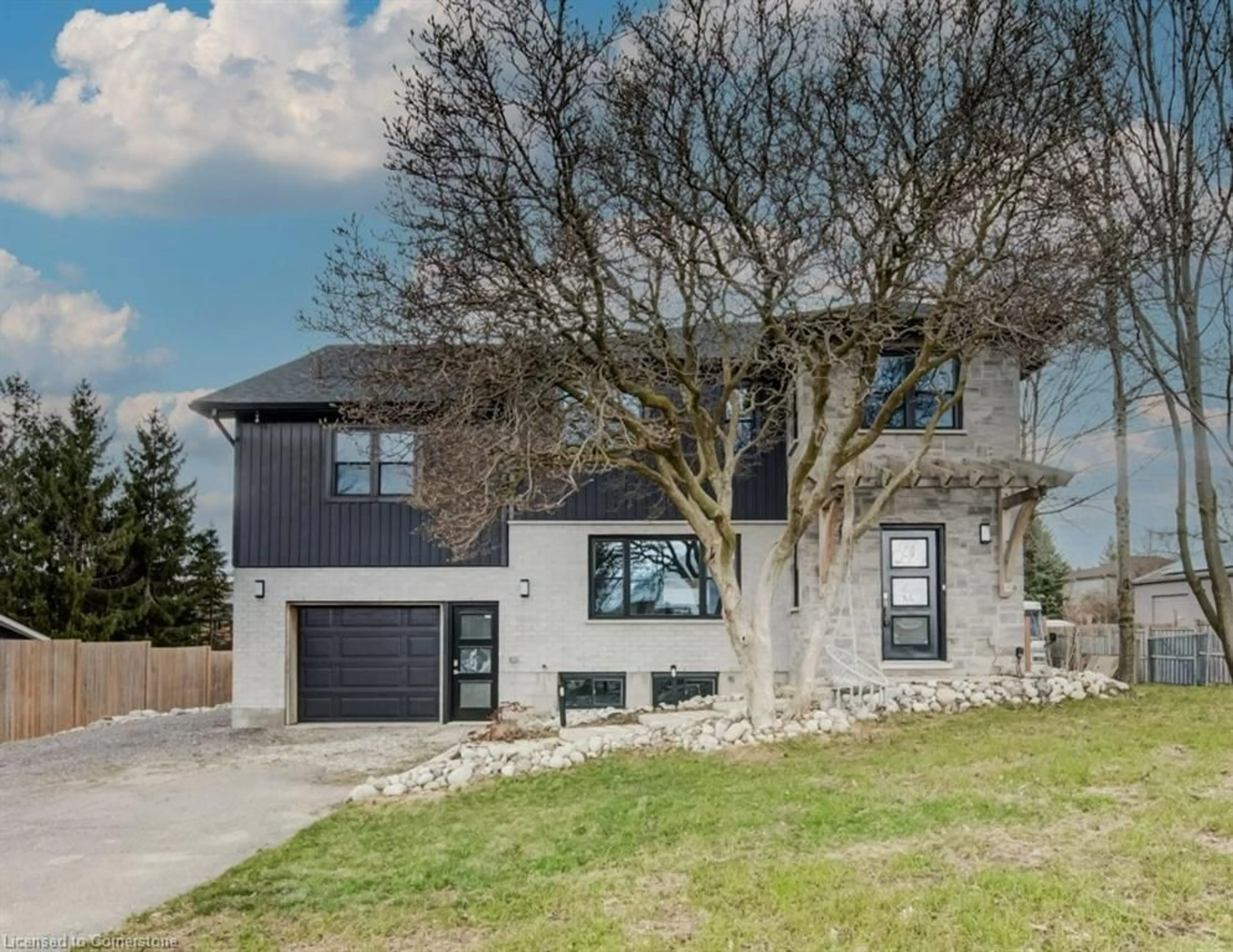 Home with brick exterior material, street for 1100 Bleams Rd, Mannheim Ontario N0B 2H0