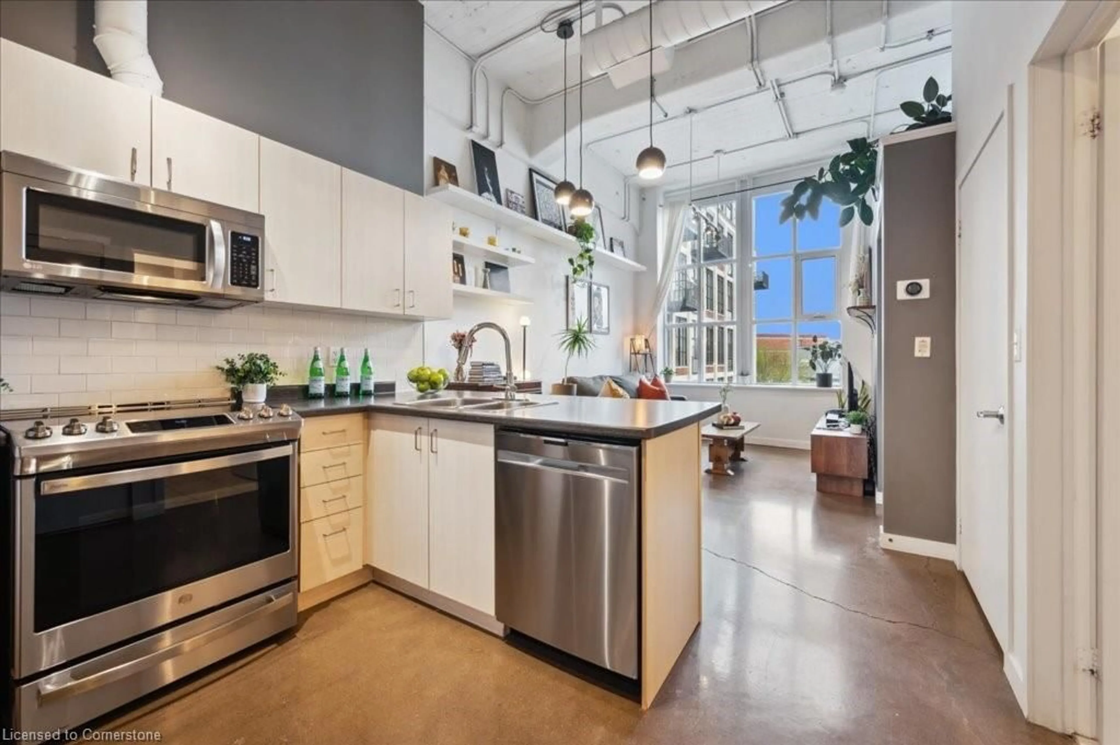Open concept kitchen, unknown for 404 King St #205, Kitchener Ontario N2G 2L5