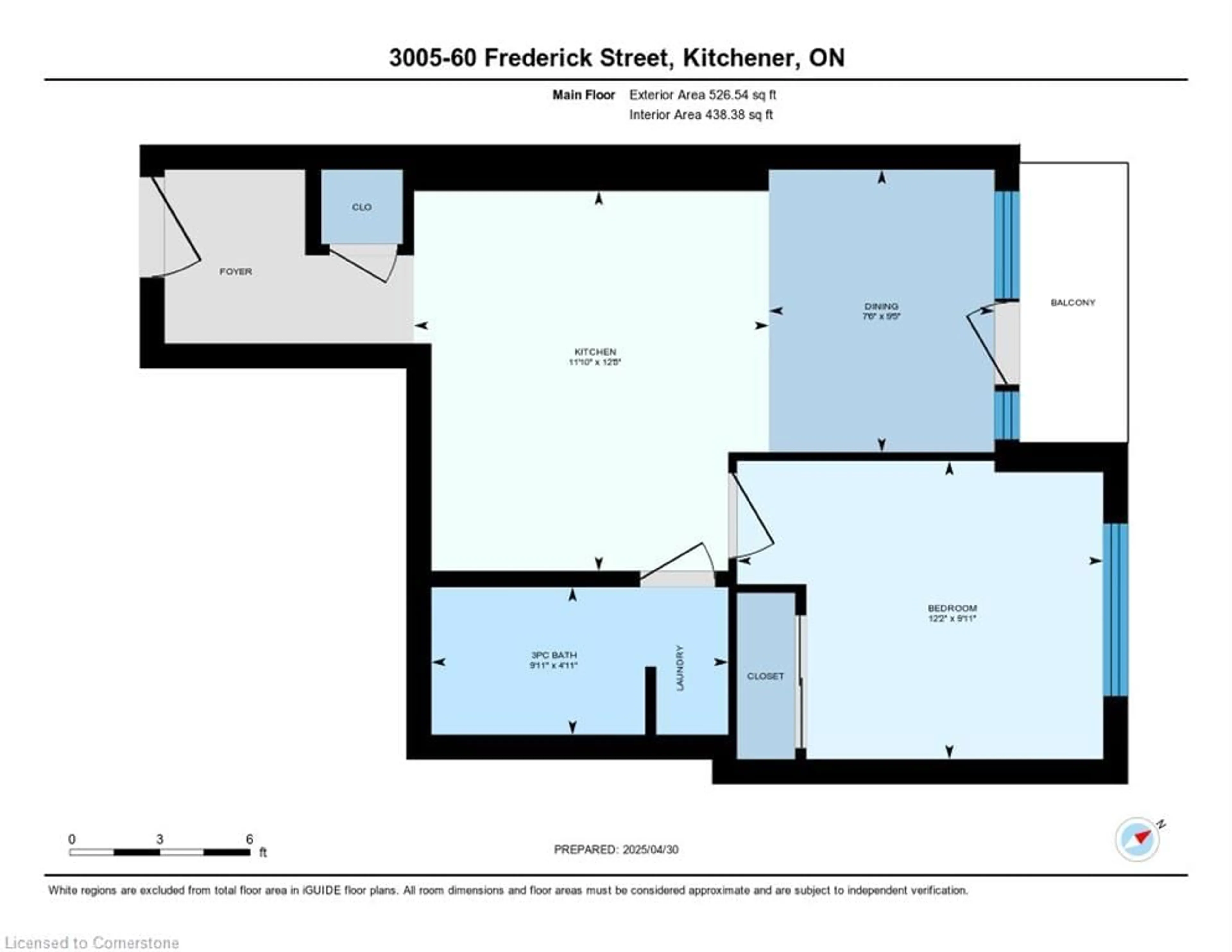 Floor plan for 60 Frederick St #3005, Kitchener Ontario N2H 0C7