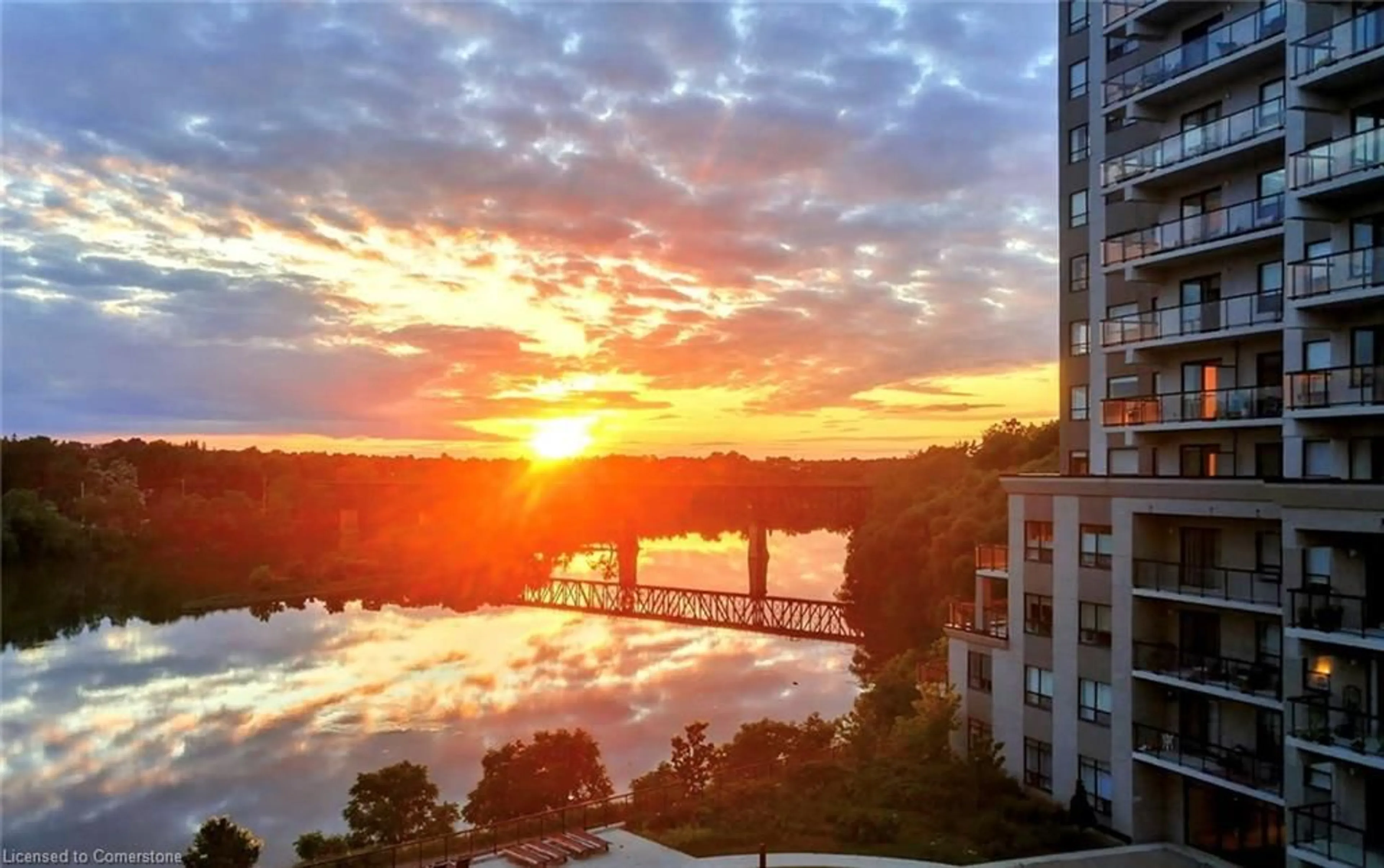Patio, water/lake/river/ocean view for 150 Water St #503, Cambridge Ontario N1R 0B5
