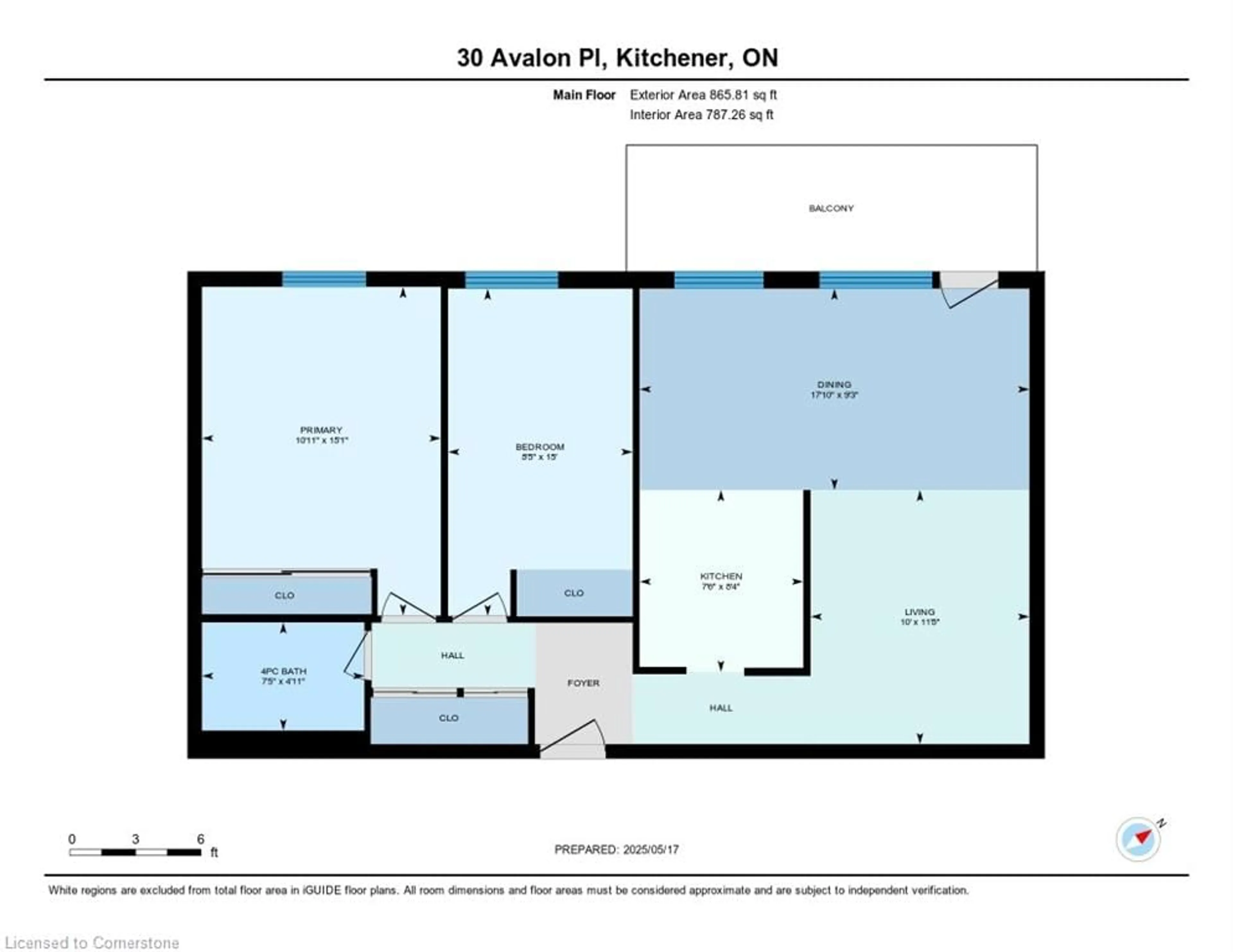 Floor plan for 30 Avalon Pl #202, Kitchener Ontario N2M 4N6