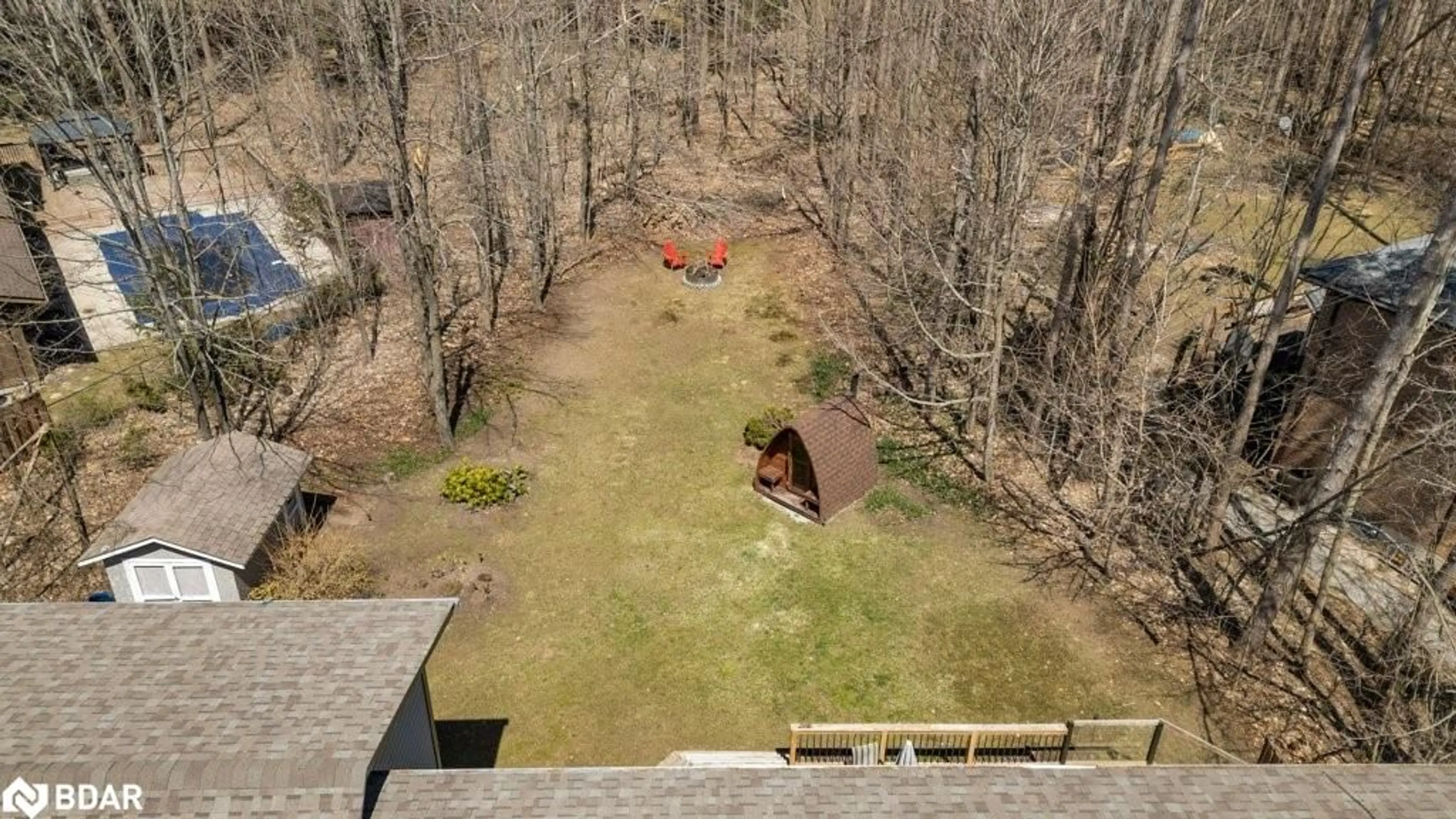 A pic from outside/outdoor area/front of a property/back of a property/a pic from drone, forest/trees view for 20 Cathedral Pines Rd, Barrie Ontario L4M 4Y8