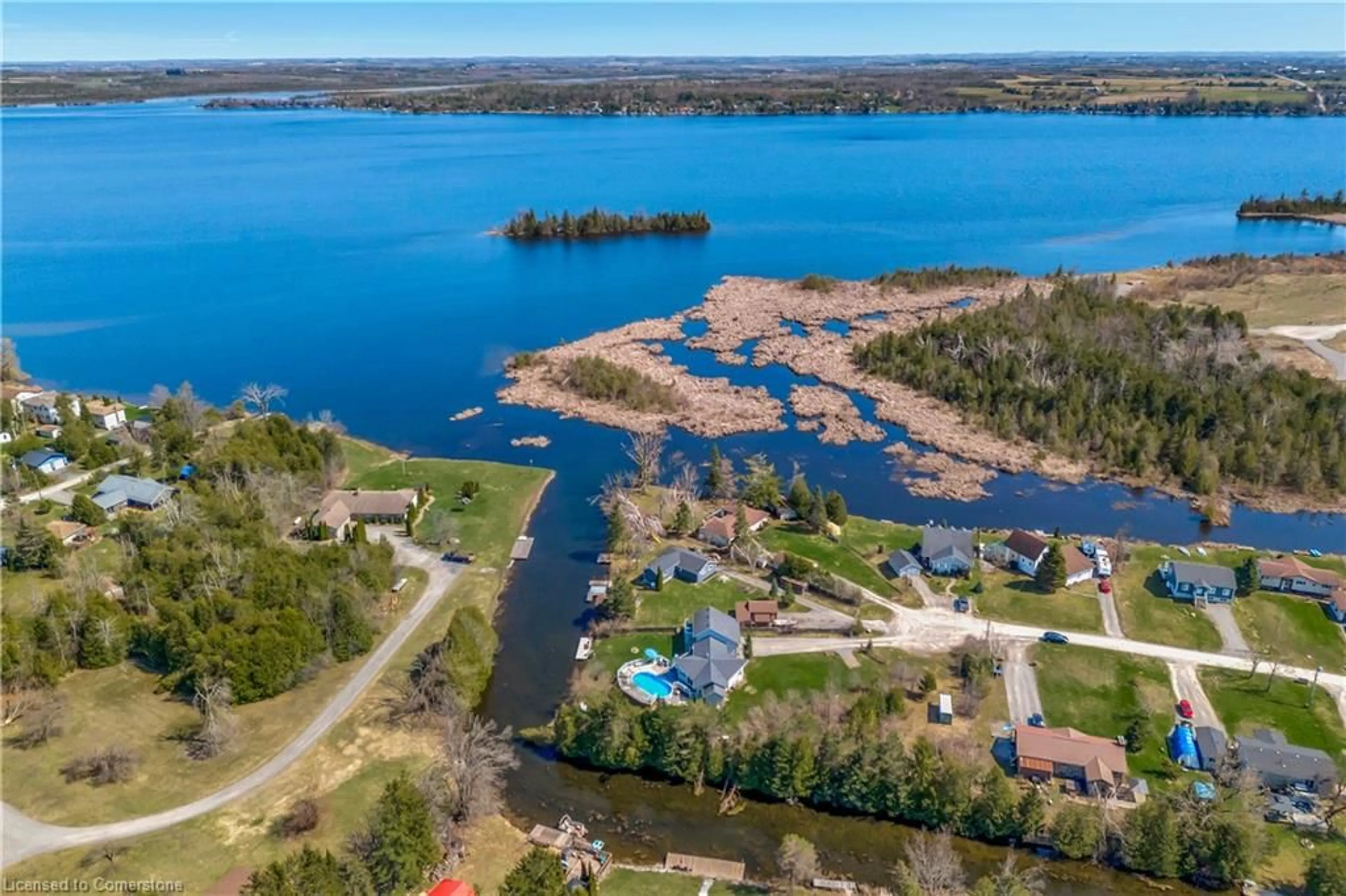A pic from outside/outdoor area/front of a property/back of a property/a pic from drone, water/lake/river/ocean view for 33 Totten Drive Dr, Kawartha Lakes Ontario K0M 1N0