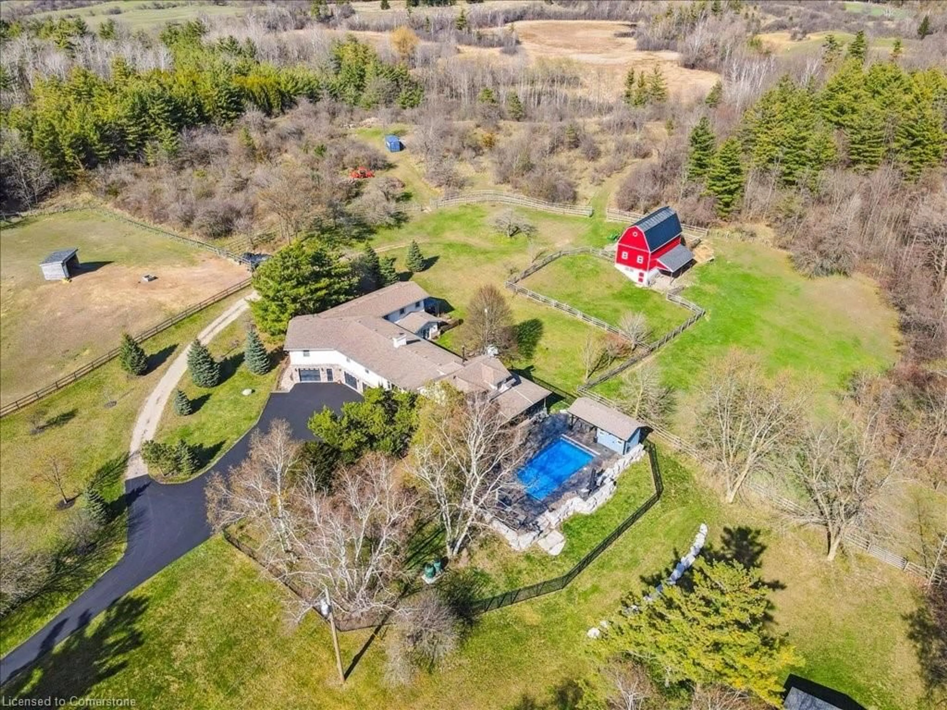 A pic from outside/outdoor area/front of a property/back of a property/a pic from drone, water/lake/river/ocean view for 4337 Sideroad 10, Cambridge Ontario L3Z 2A5