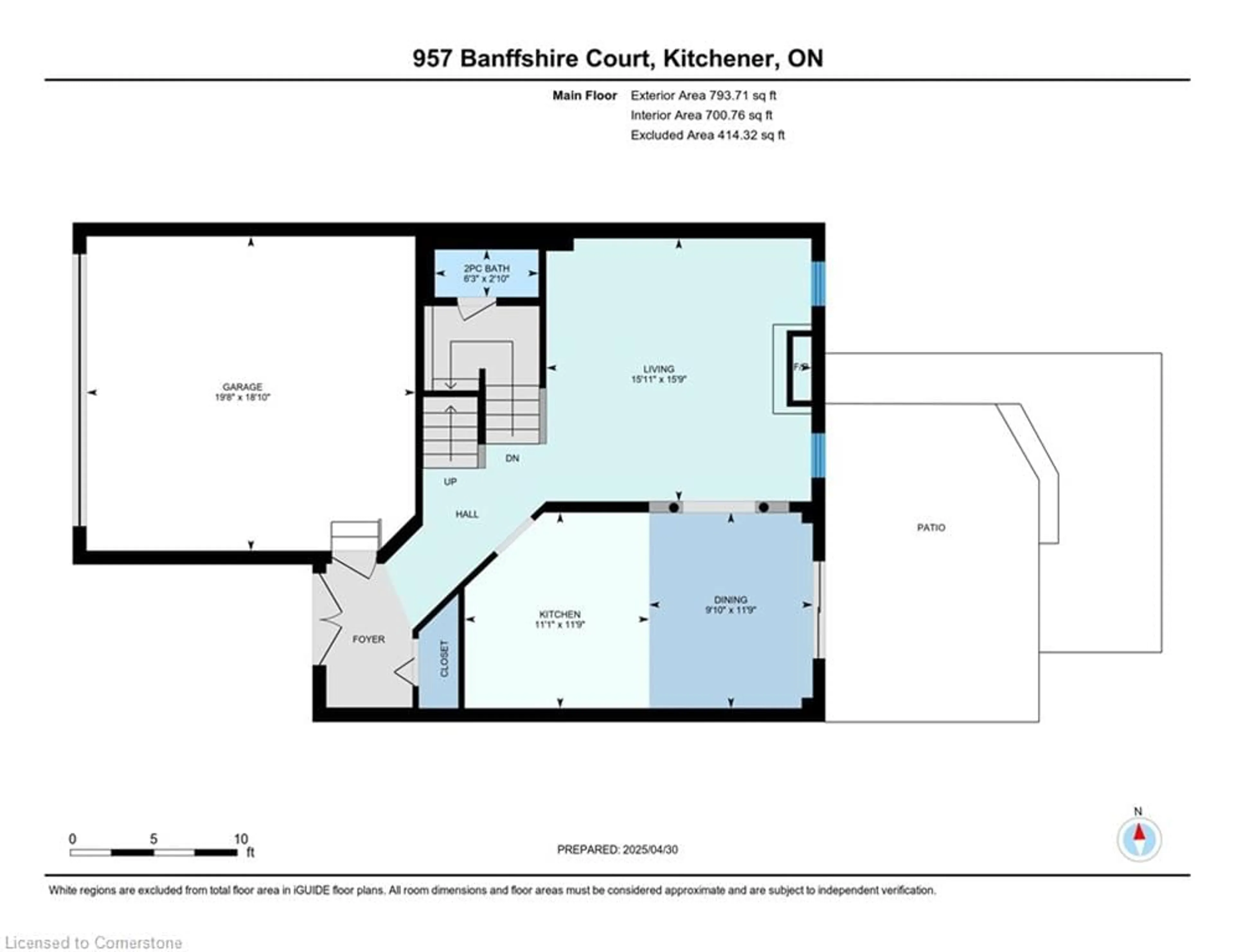 Floor plan for 957 Banffshire Crt, Kitchener Ontario N2R 1W8