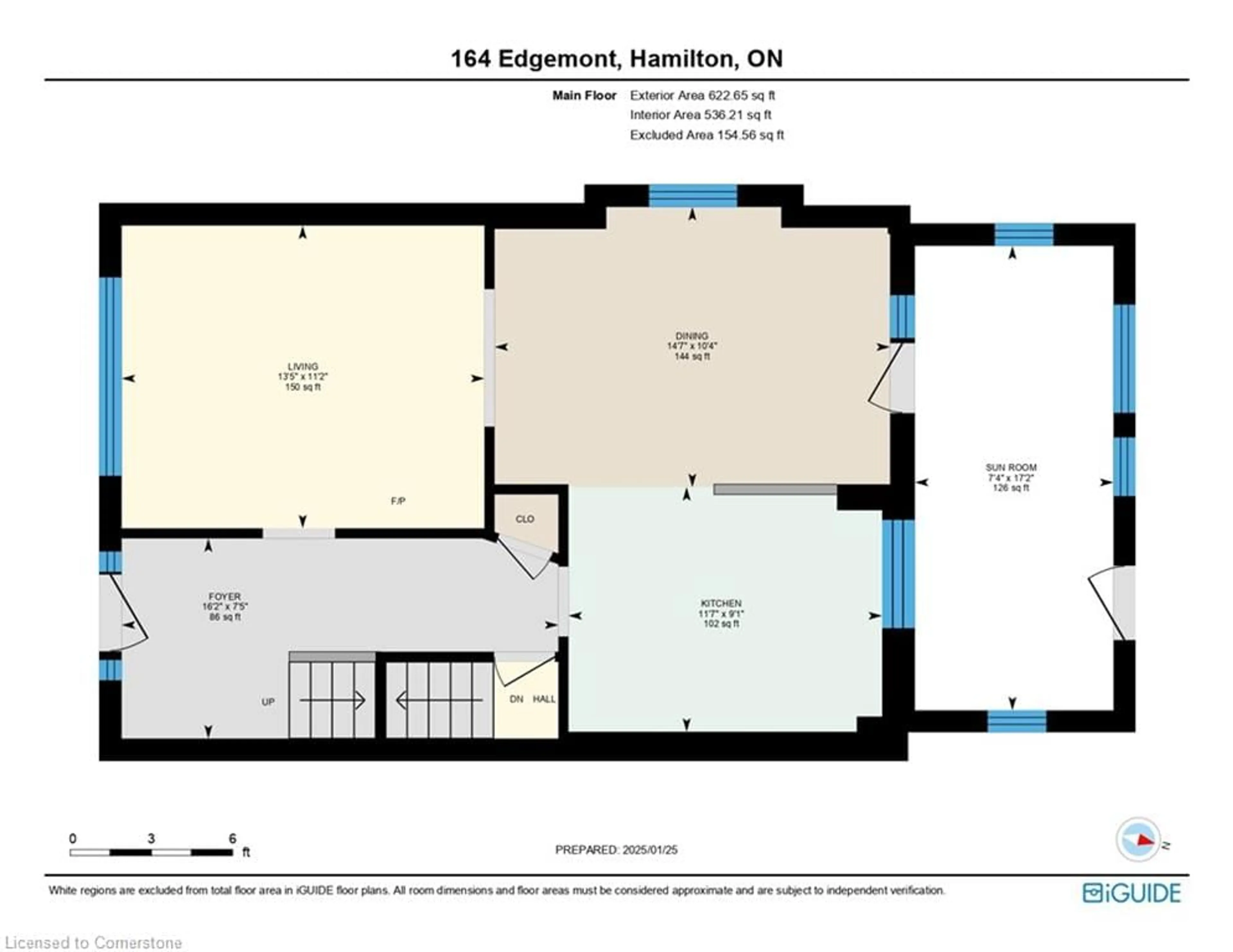 Floor plan for 164 Edgemont St, Hamilton Ontario L8K 2H9