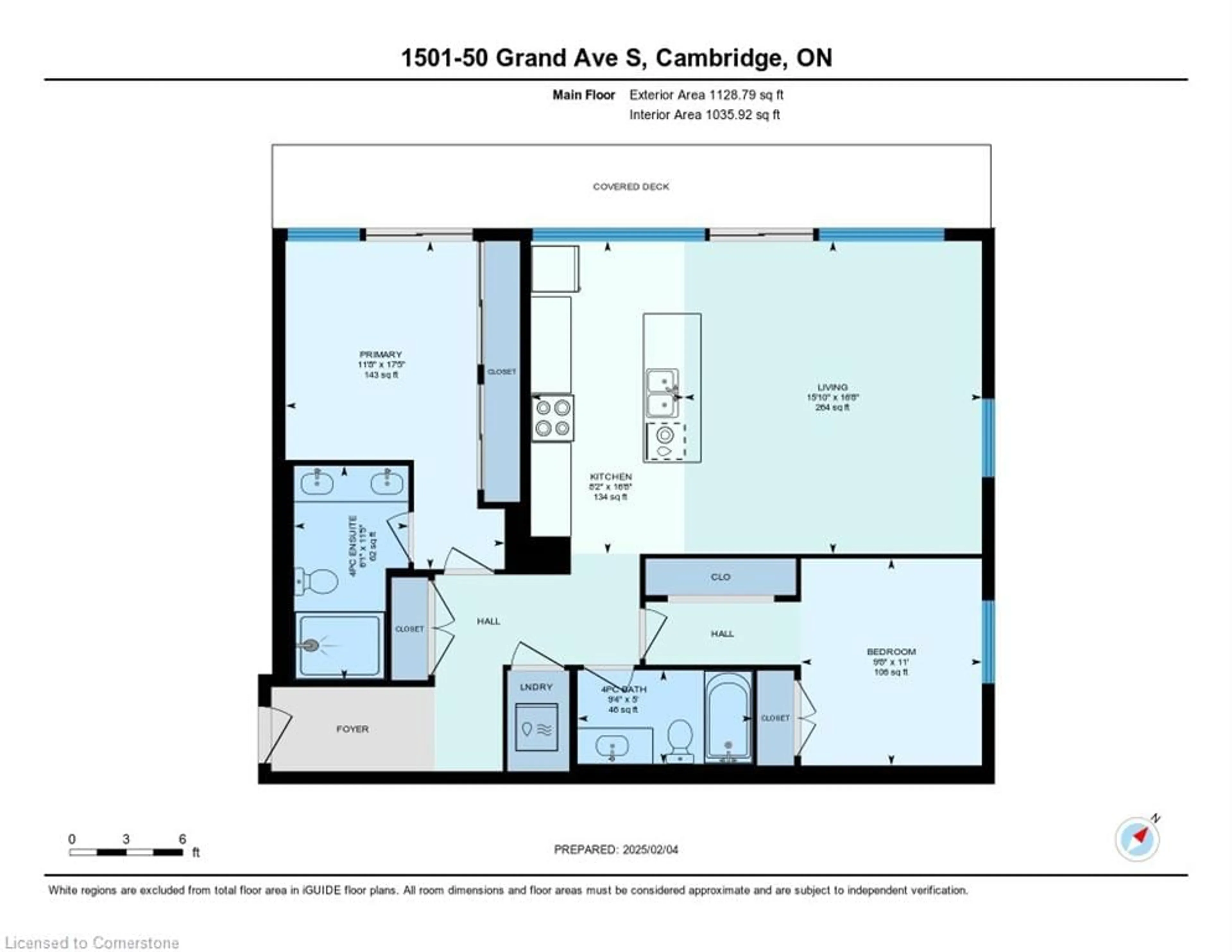 Floor plan for 50 Grand Ave #1501, Cambridge Ontario N1S 0C2