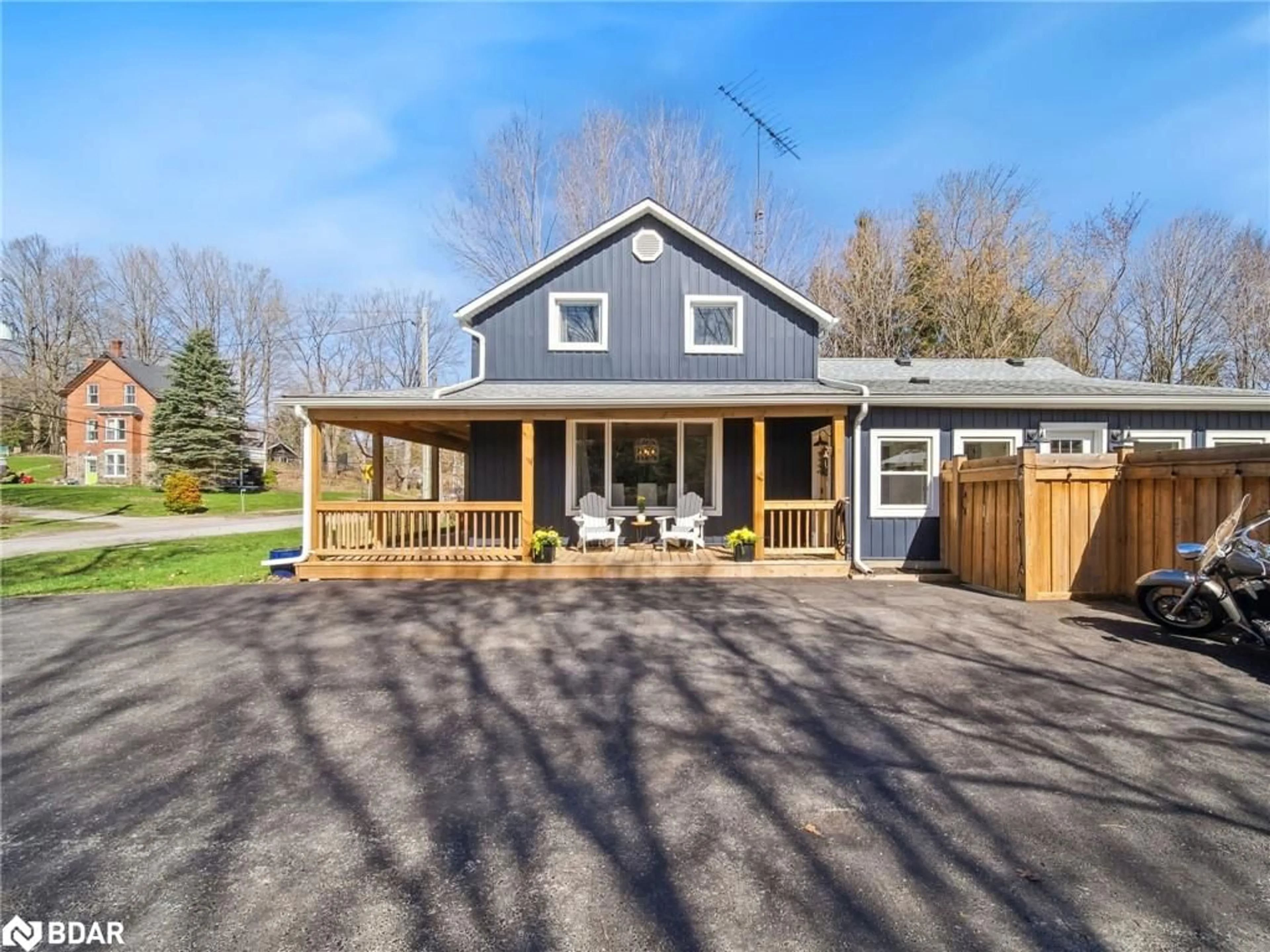 Home with vinyl exterior material, street for 4539 Penetanguishene Rd, Hillsdale Ontario L0L 1V0