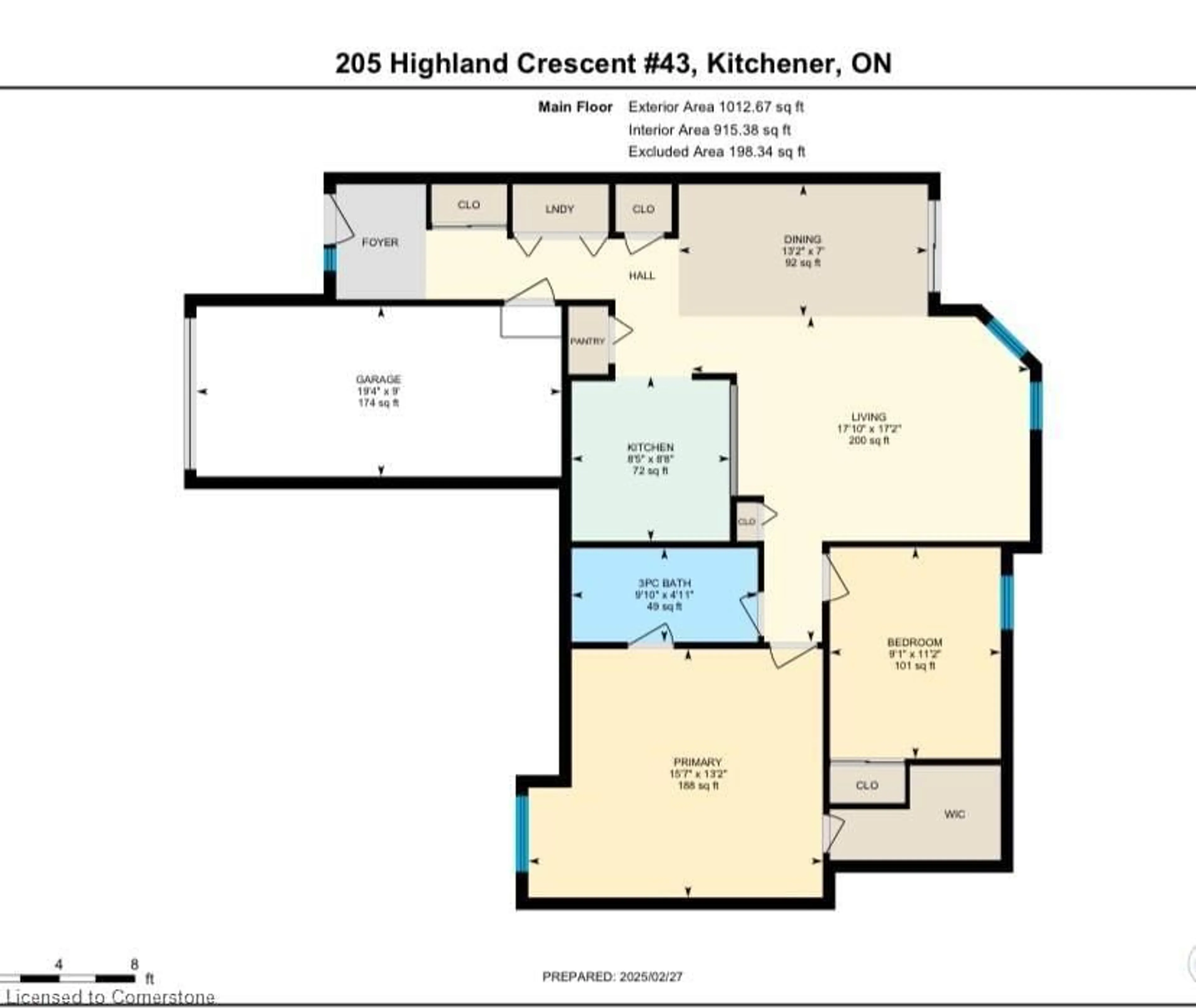 Floor plan for 205 Highland Cres #43, Kitchener Ontario N2M 5L6