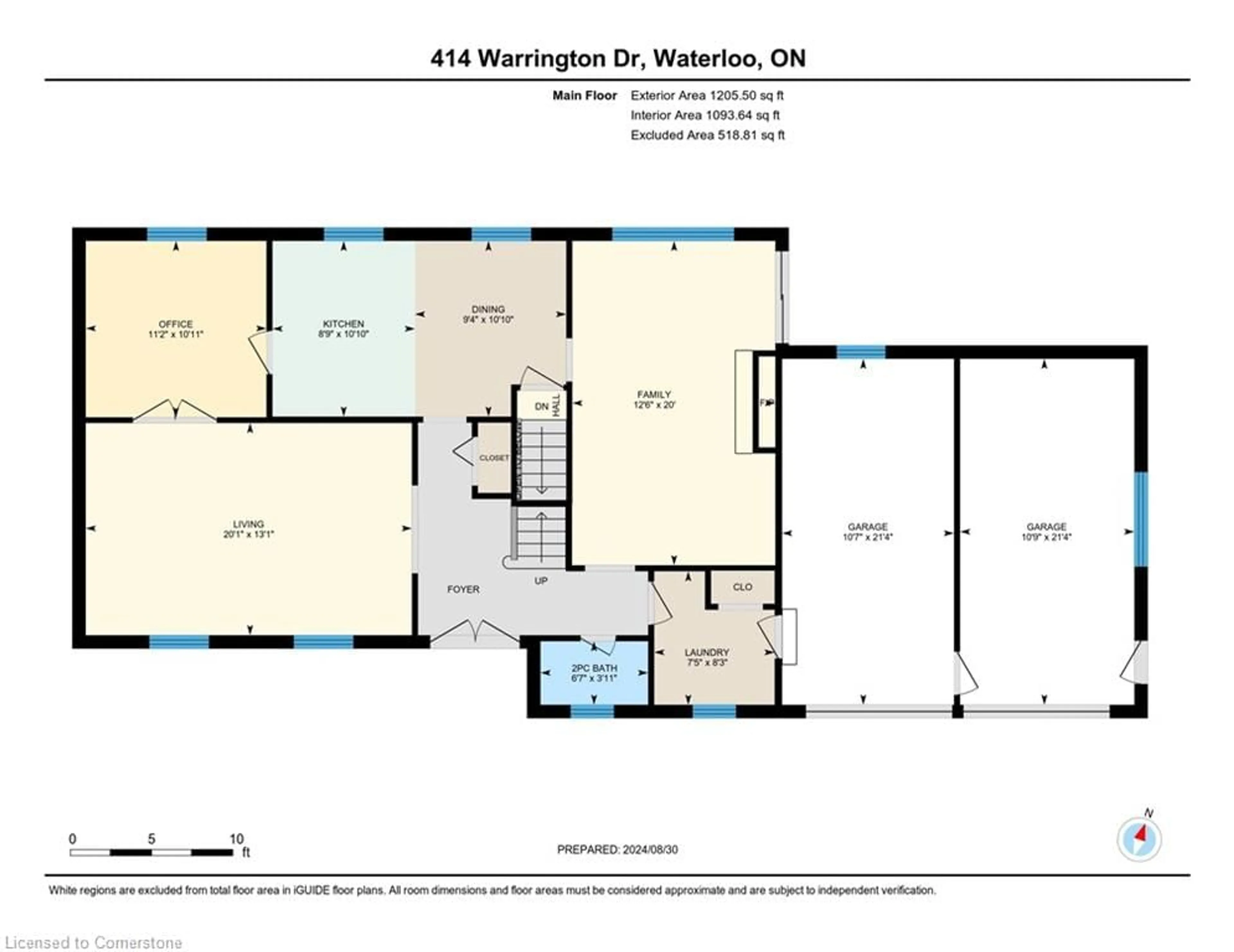 Floor plan for 414 Warrington Dr, Waterloo Ontario N2L 2P8