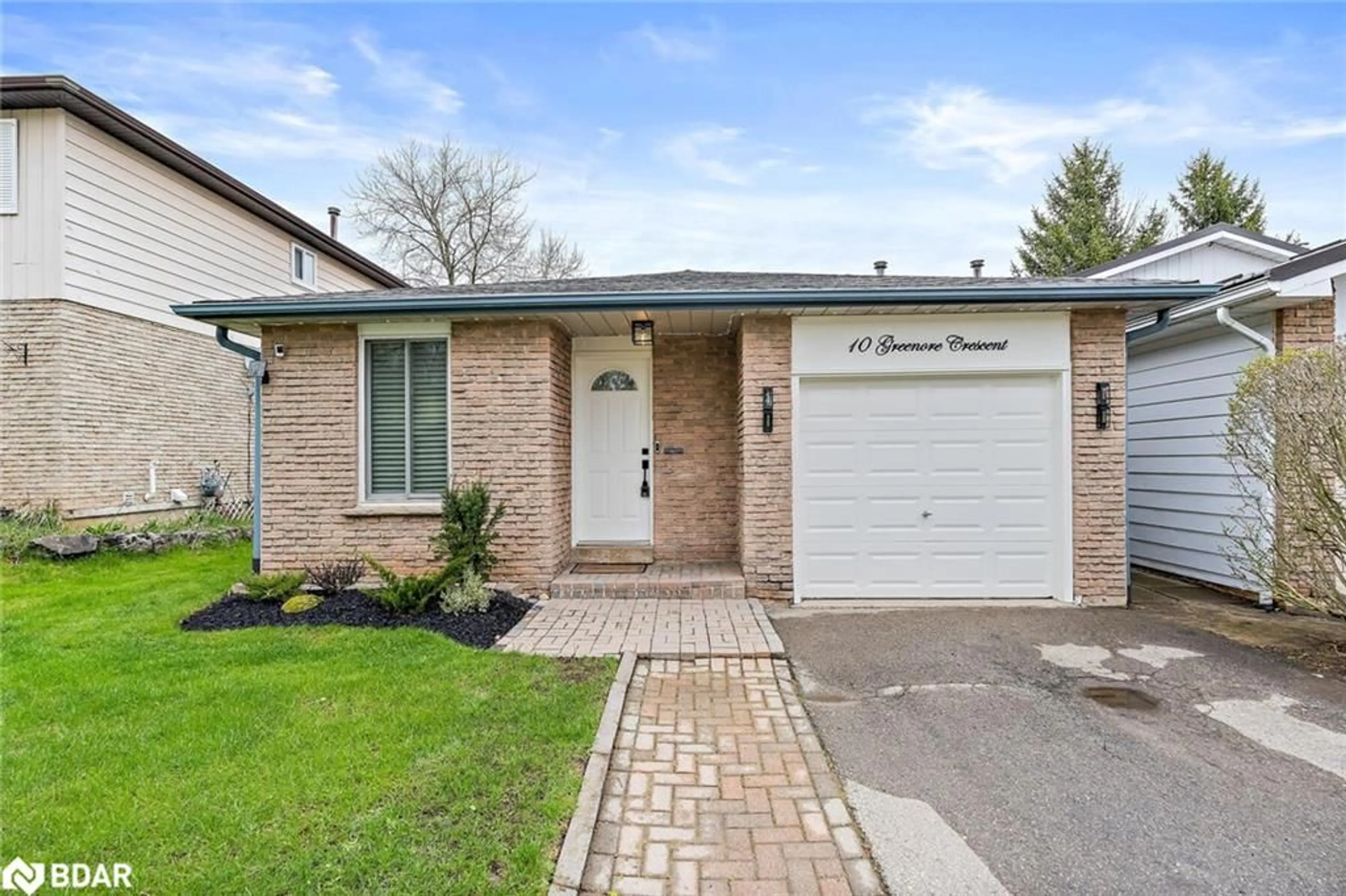 Home with brick exterior material, street for 10 Greenore Cres, Acton Ontario L7J 2T2