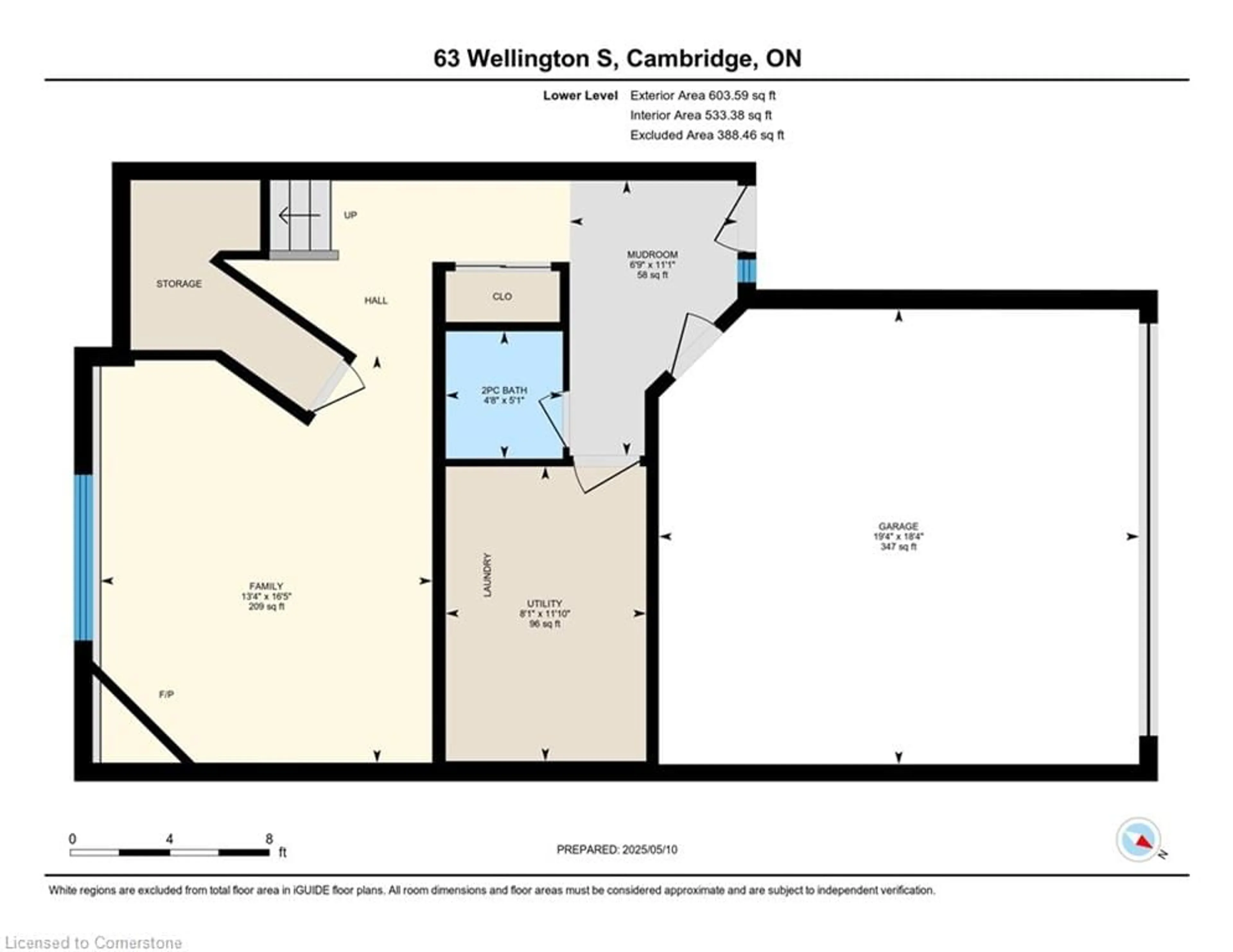 Floor plan for 63 Wellington South, Cambridge Ontario N1R 8N4
