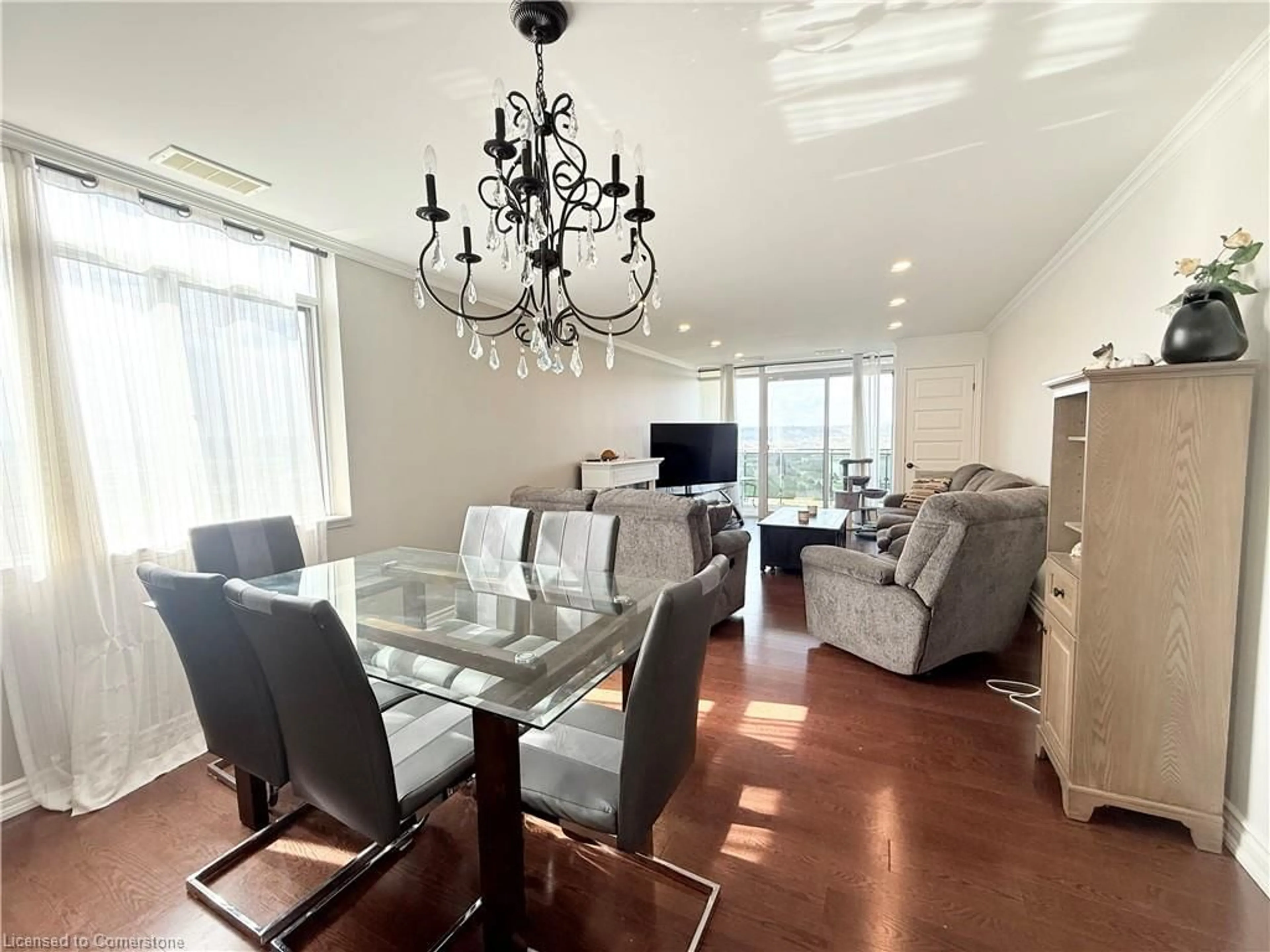 Dining room, wood/laminate floor for 301 Frances Ave #1903, Hamilton Ontario L8E 3W6