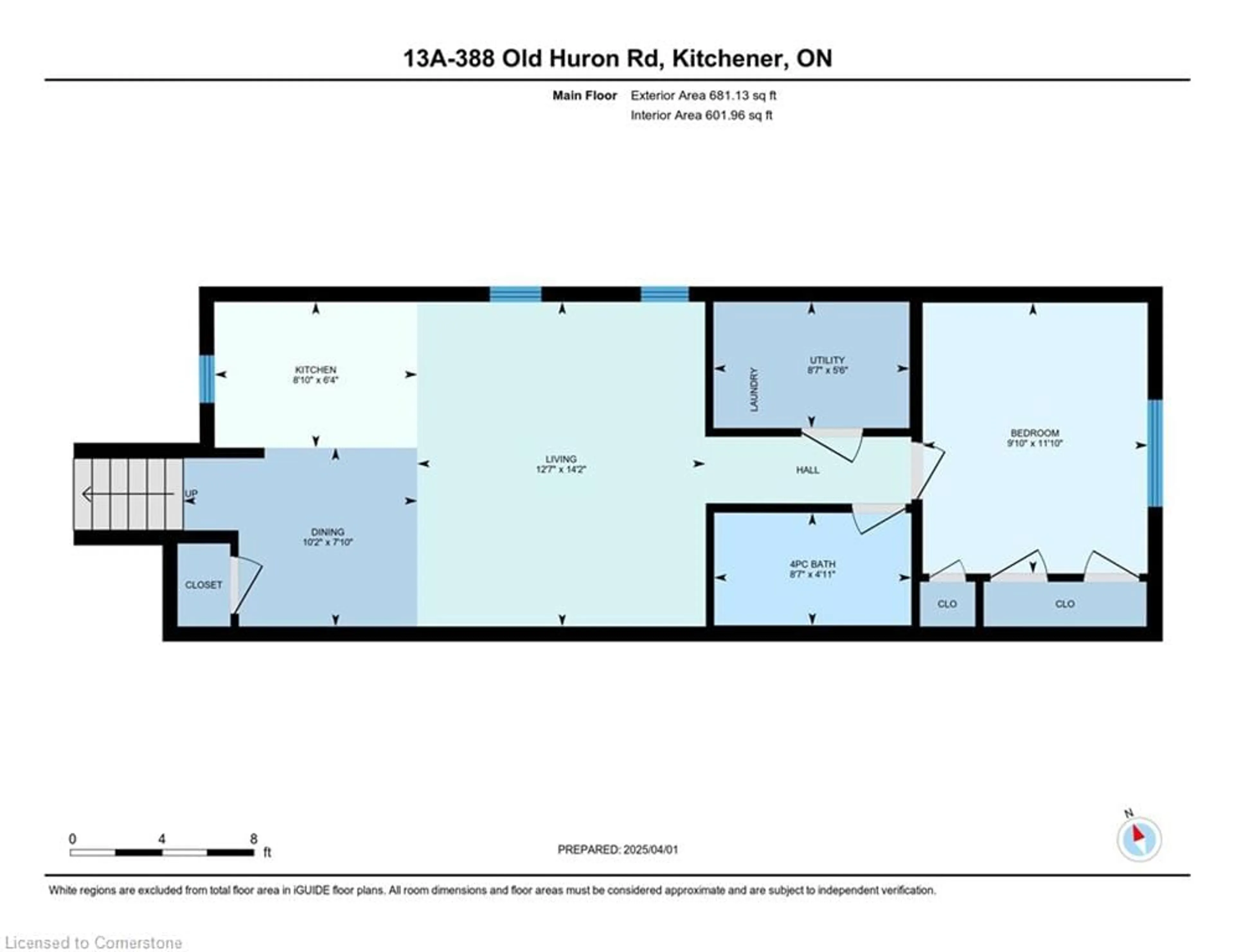Floor plan for 388 Old Huron Rd #13A, Kitchener Ontario N2R 1P8