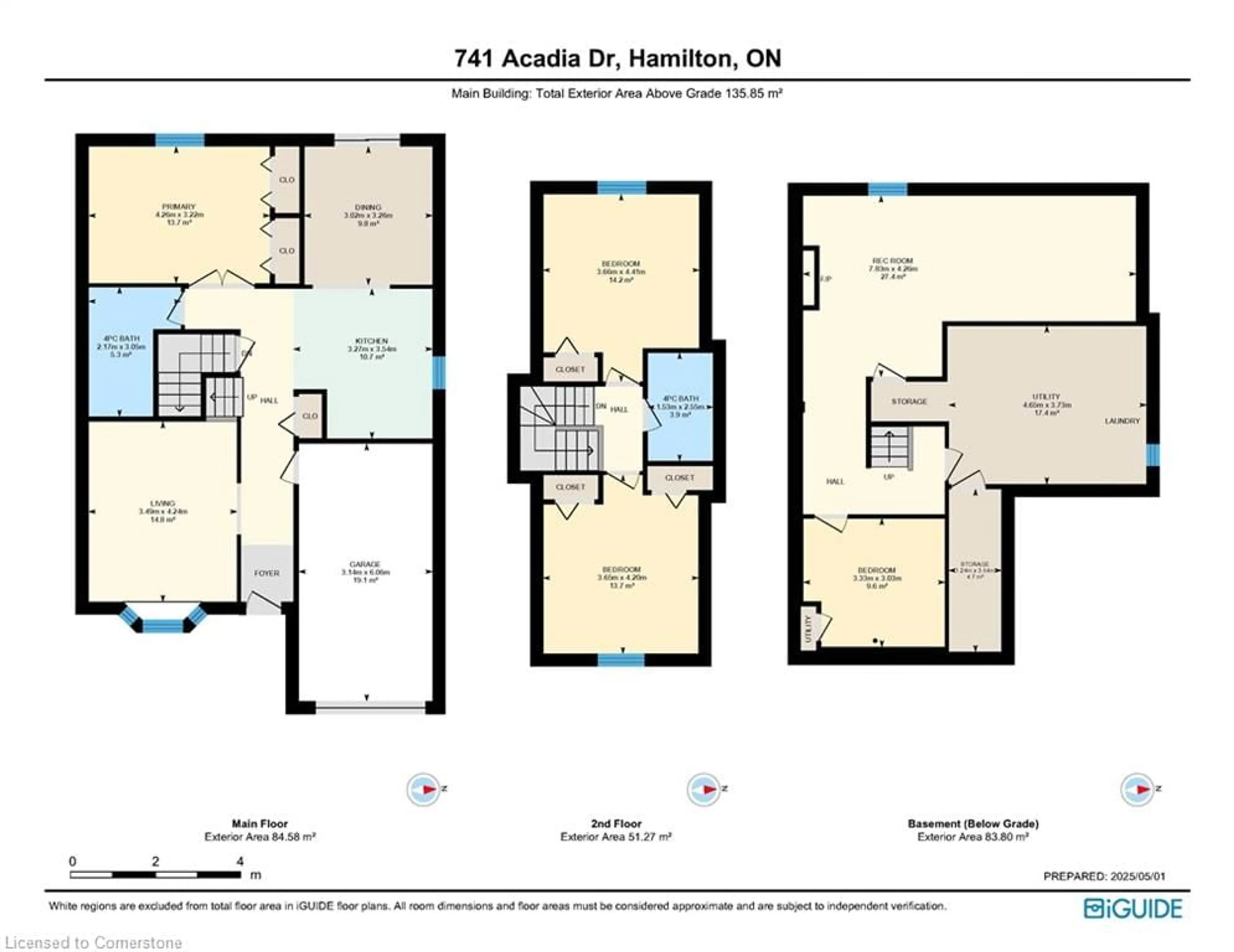 Floor plan for 741 Acadia Dr, Hamilton Ontario L8W 3V2