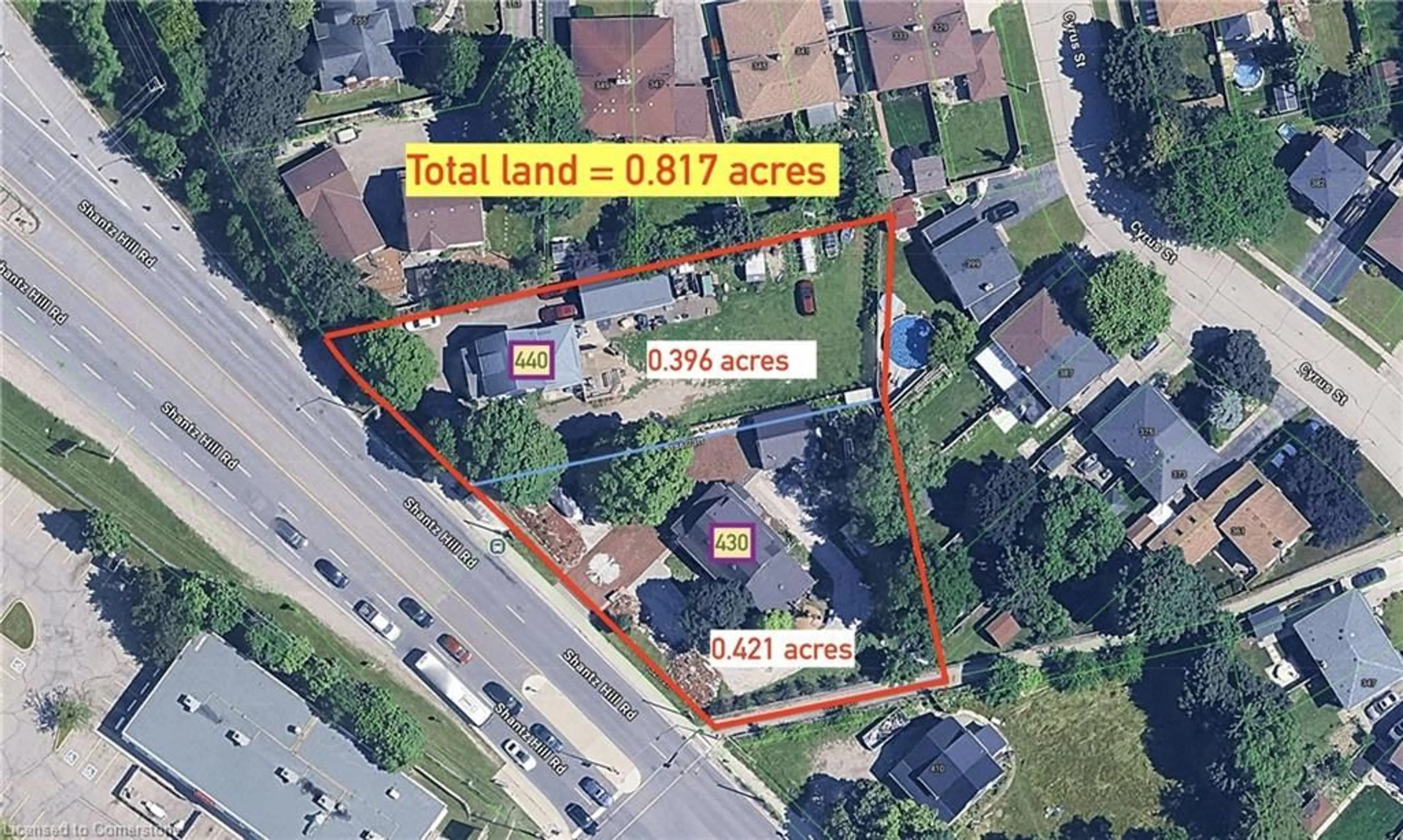 A pic from outside/outdoor area/front of a property/back of a property/a pic from drone, street for 430 Shantz Hill Rd, Cambridge Ontario N3H 3A1