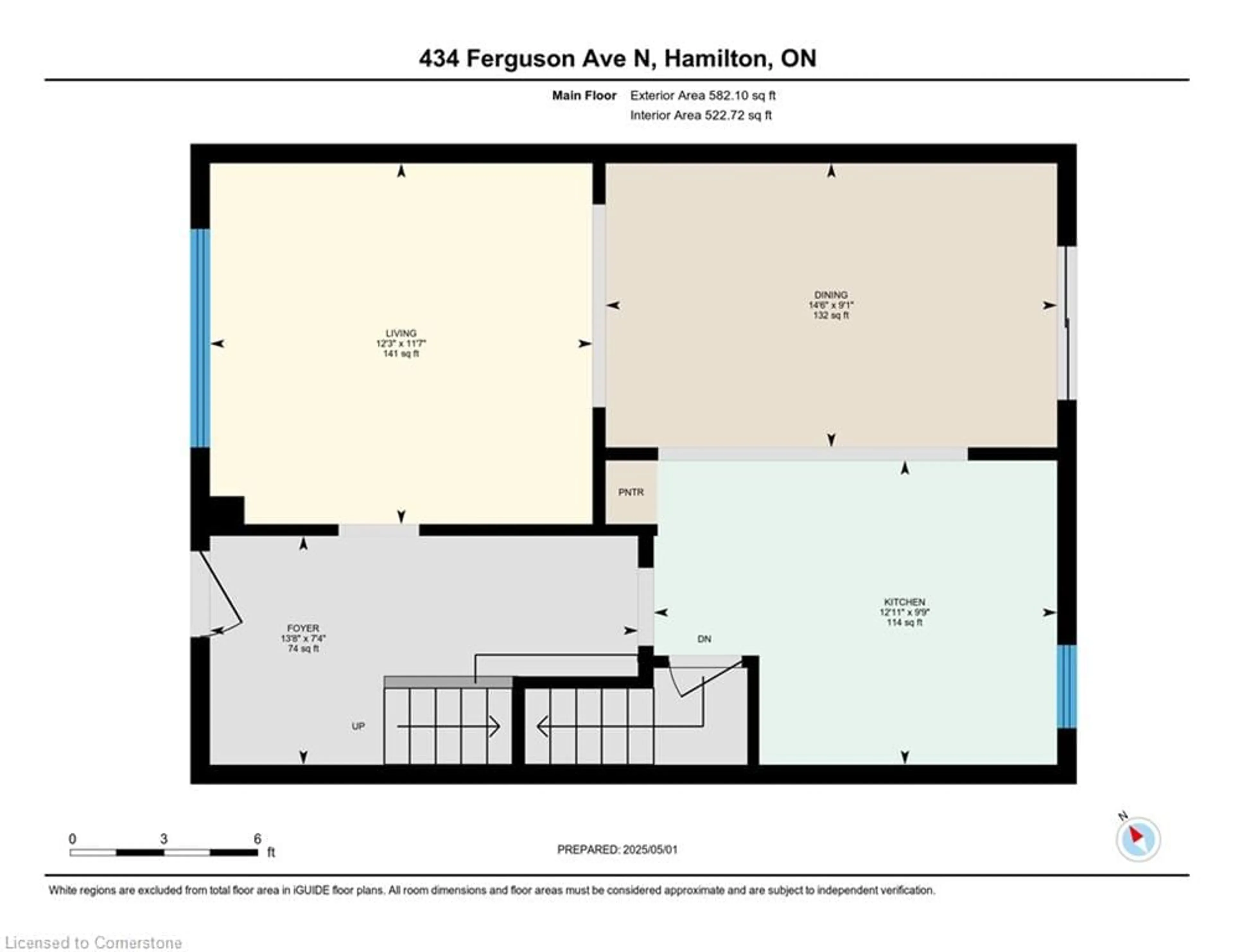 Floor plan for 434 Ferguson Ave, Hamilton Ontario L8L 4Y9