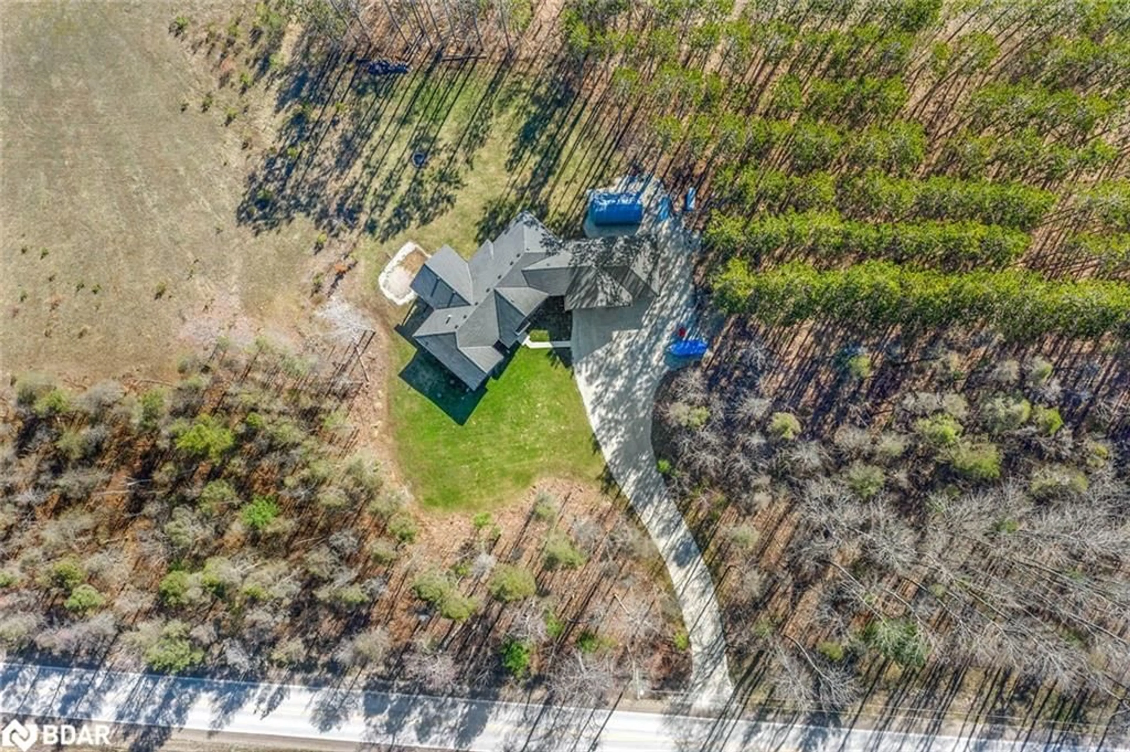 A pic from outside/outdoor area/front of a property/back of a property/a pic from drone, street for 3091 Centre Line Road, New Lowell Ontario L0M 1N0