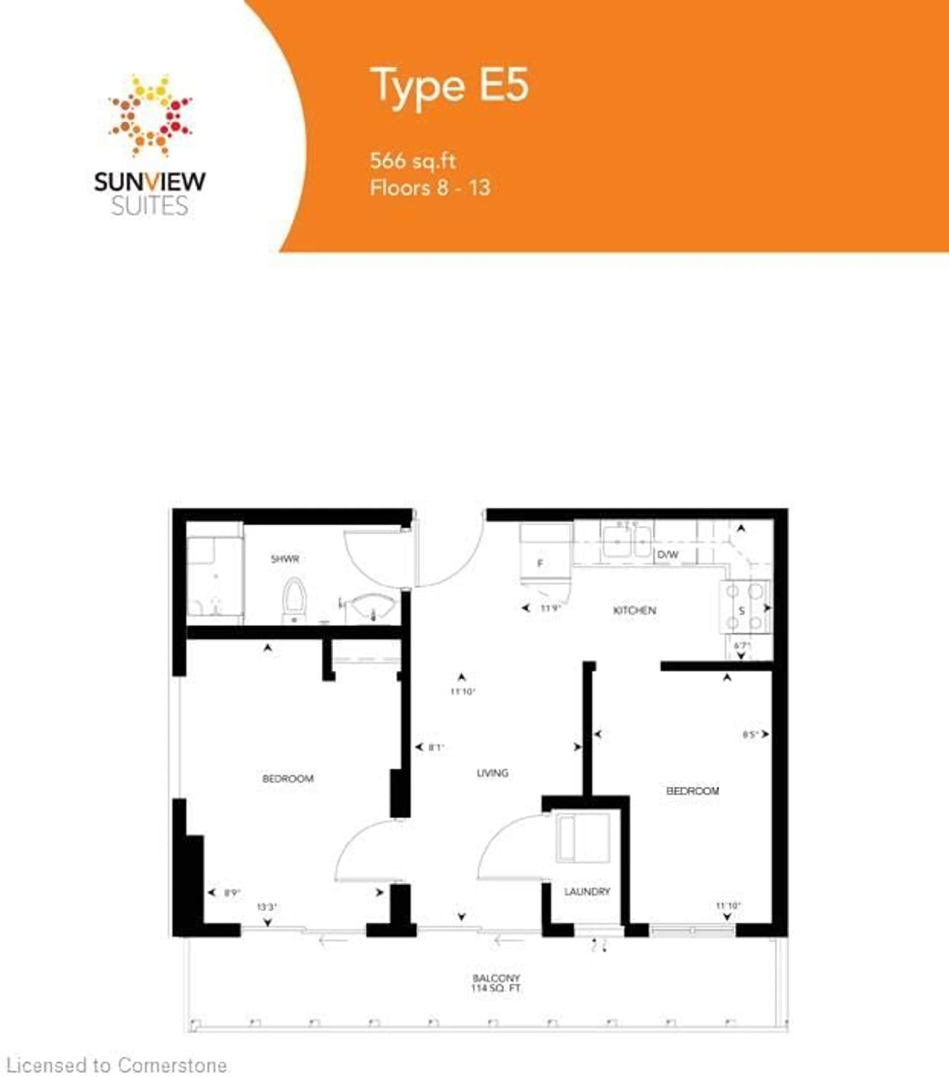 Floor plan for 258B Sunview St #2103, Waterloo Ontario N2L 0H7