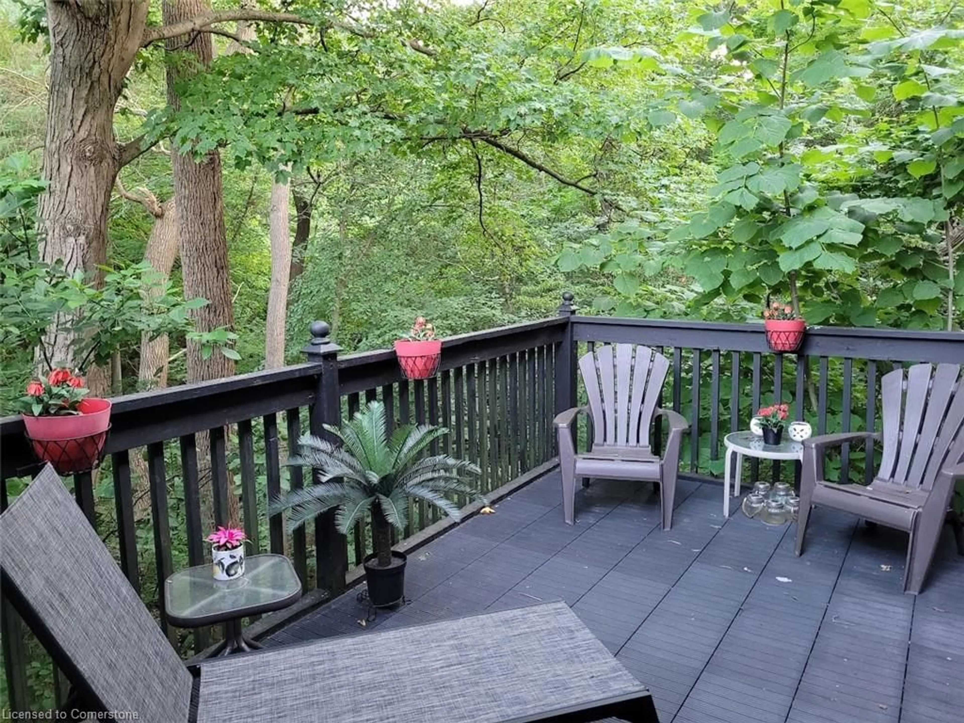 Patio, forest/trees view for 78 Queensway Dr, Simcoe Ontario N3Y 4M6