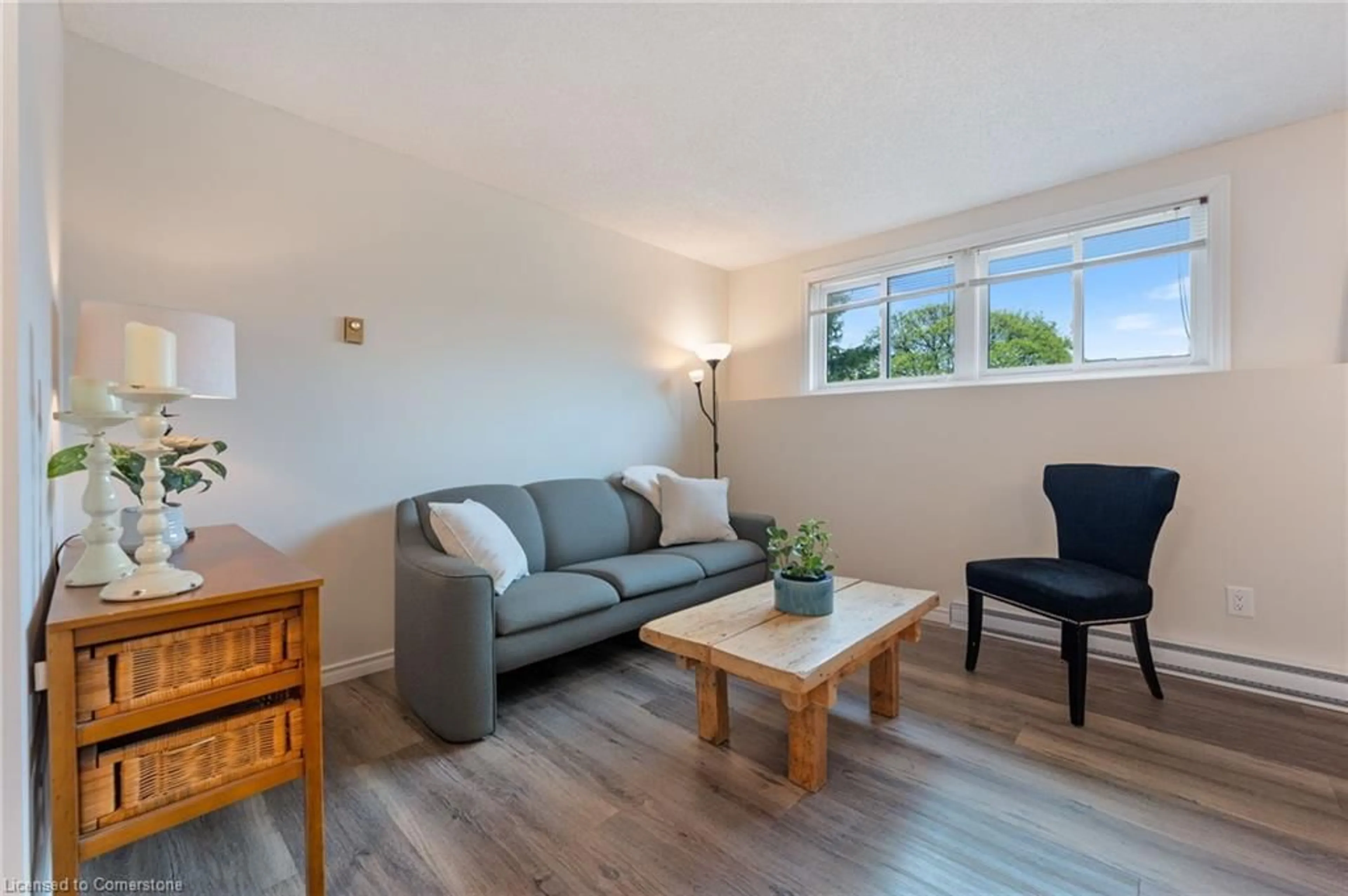 Living room with furniture, wood/laminate floor for 60 Donly Dr #101, Simcoe Ontario N3Y 5K3