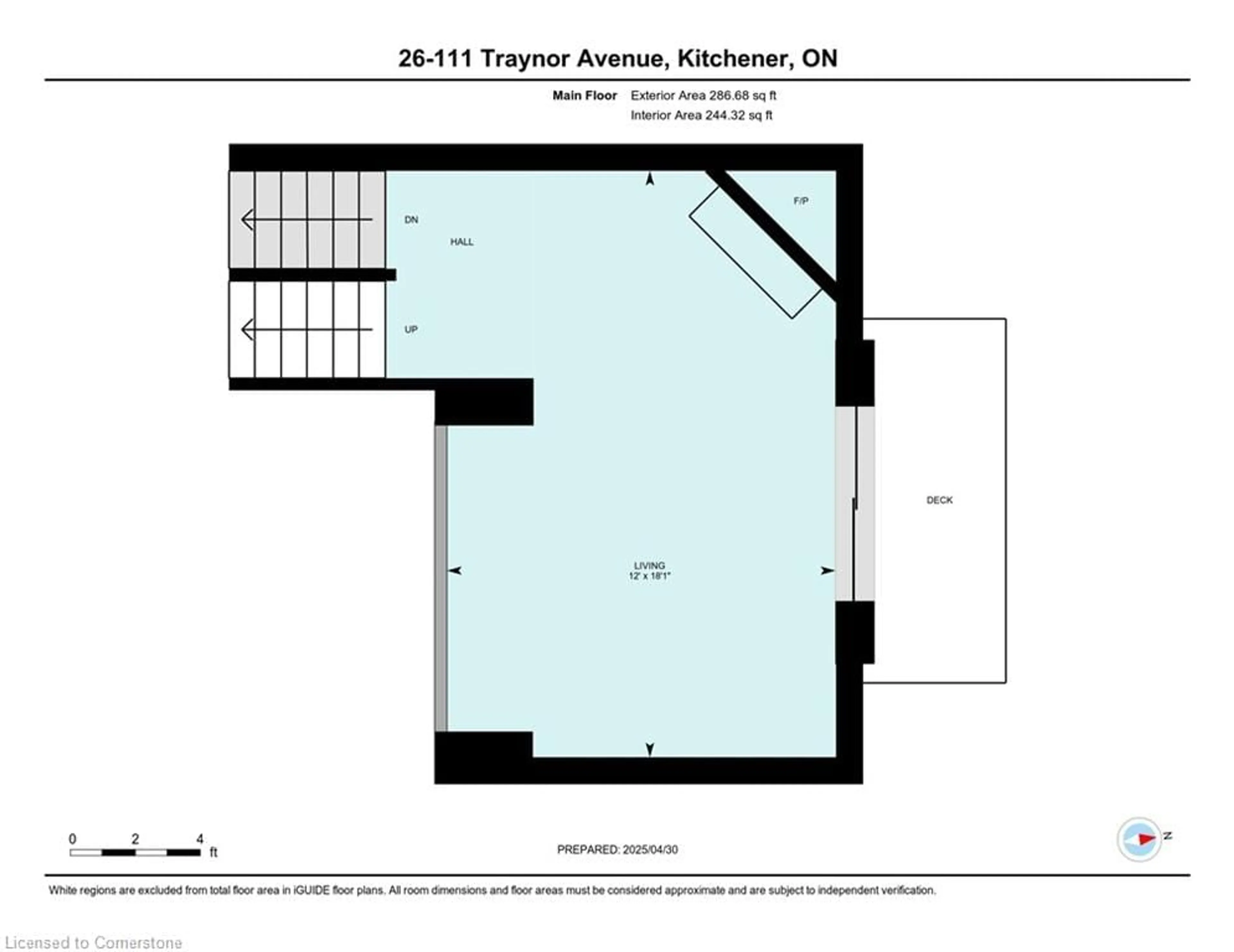 Floor plan for 111 Traynor Ave #26, Kitchener Ontario N2C 2N2