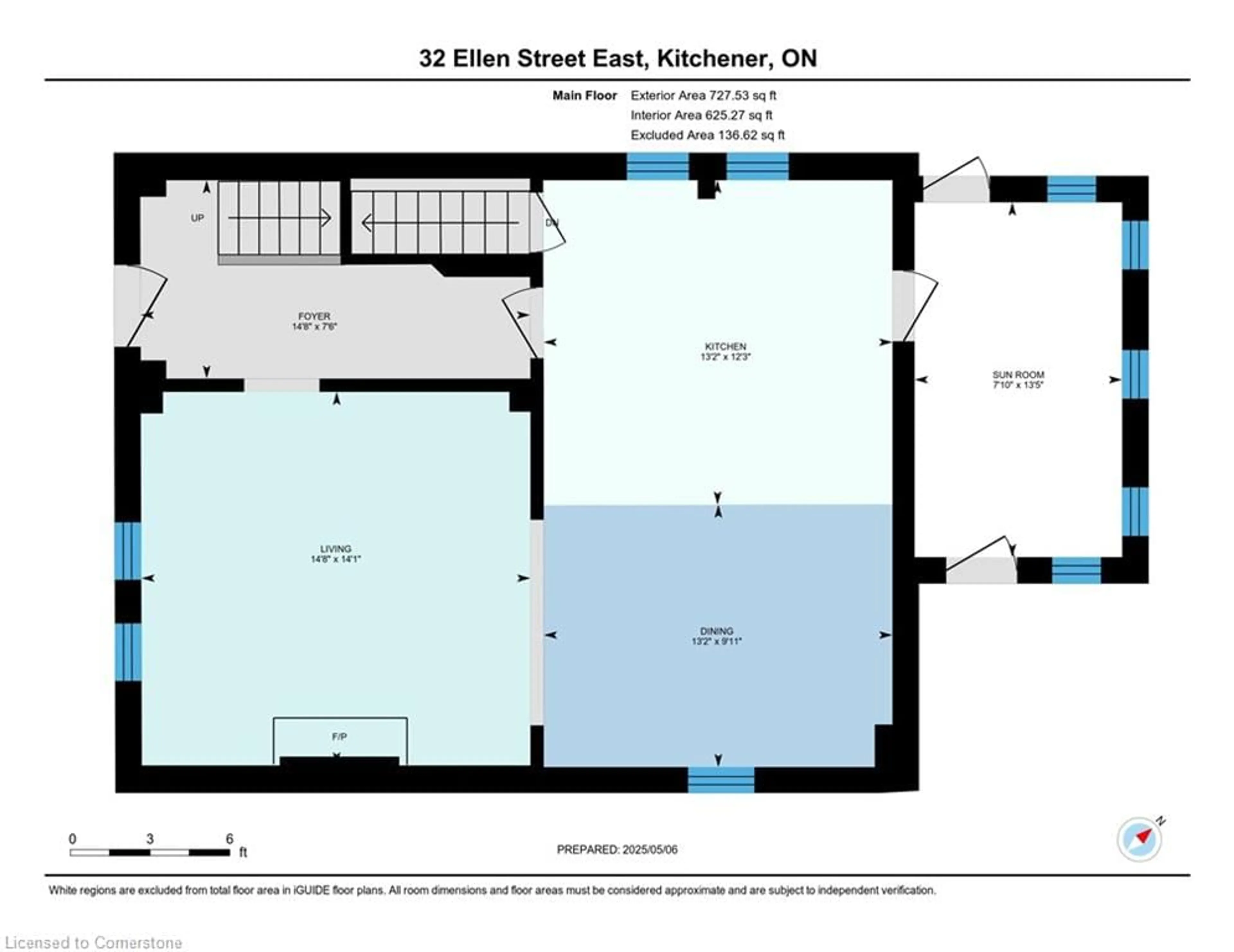 Floor plan for 32 Ellen St, Kitchener Ontario N2H 1L4