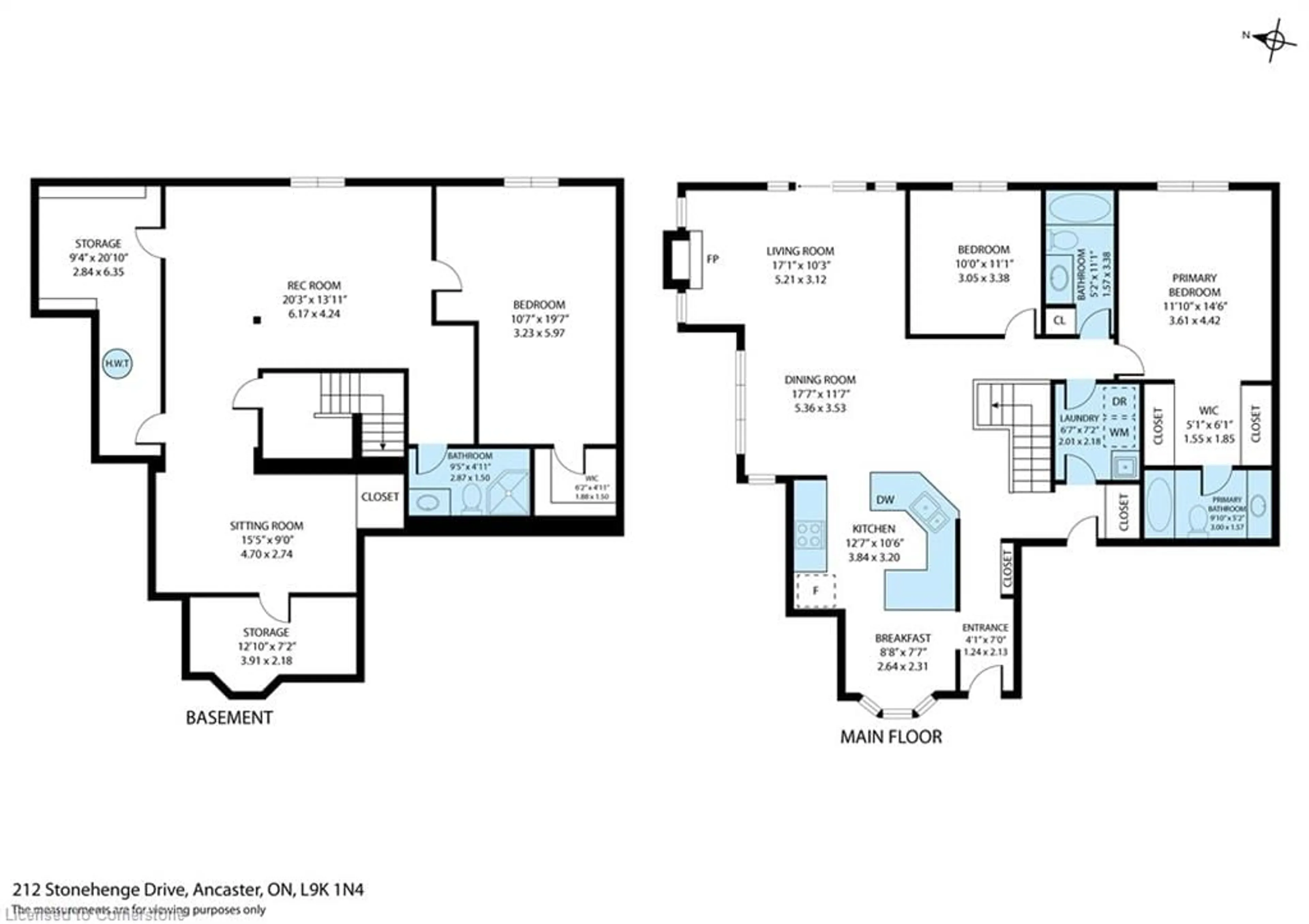 Floor plan for 212 Stonehenge Dr #TH 2, Ancaster Ontario L9K 1N5