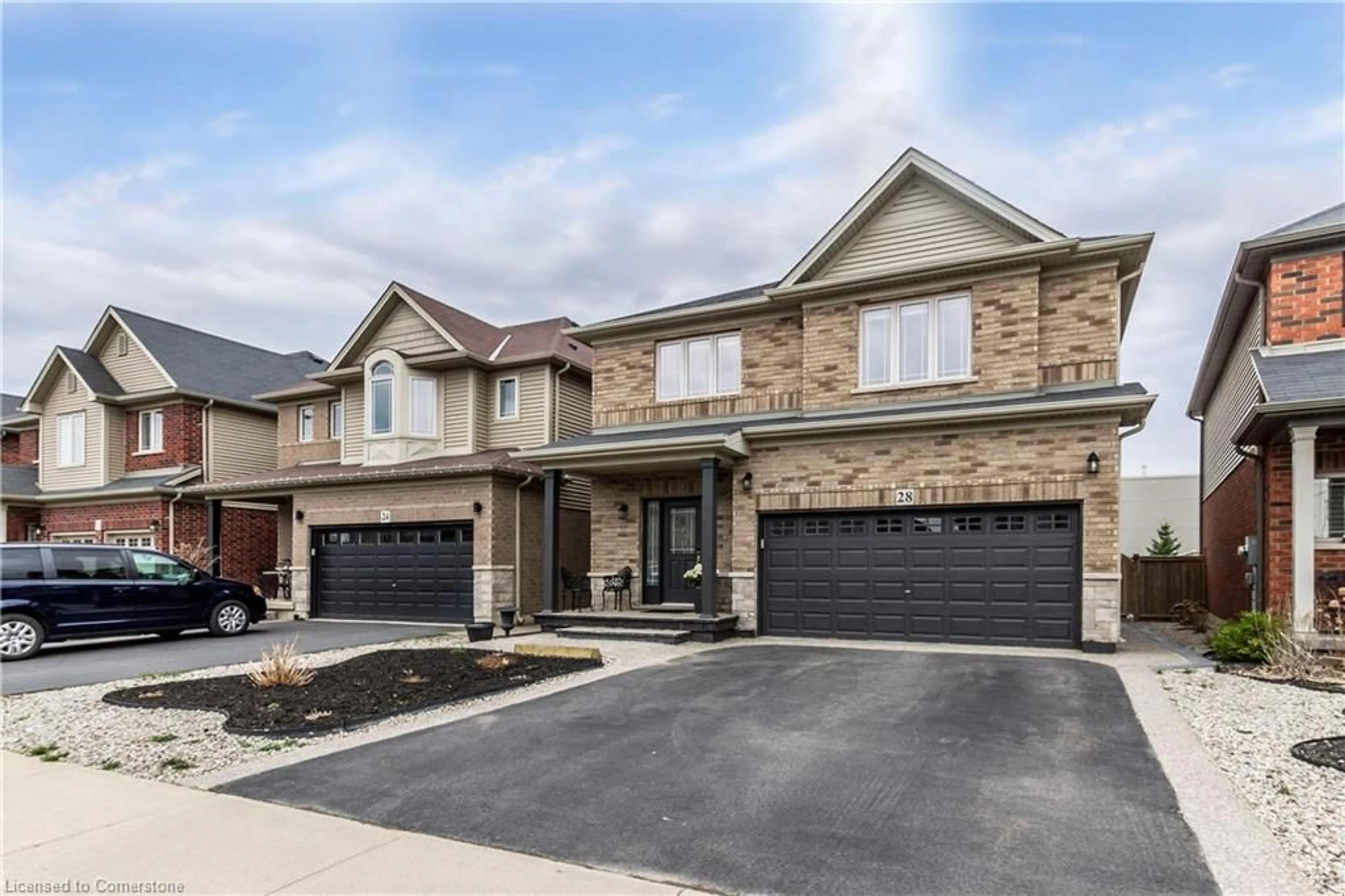 Home with brick exterior material, street for 28 Chamomile Dr, Hamilton Ontario L8W 0C1