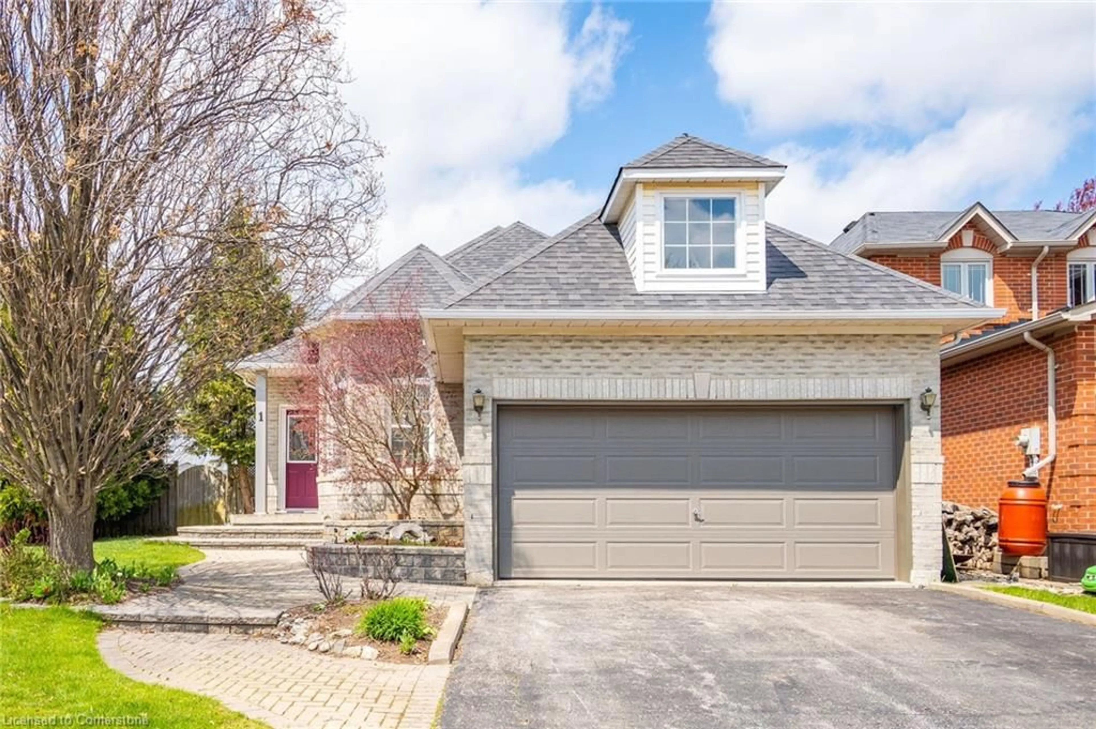 Home with brick exterior material, street for 1 Strathroy Cres, Waterdown Ontario L8B 0N5