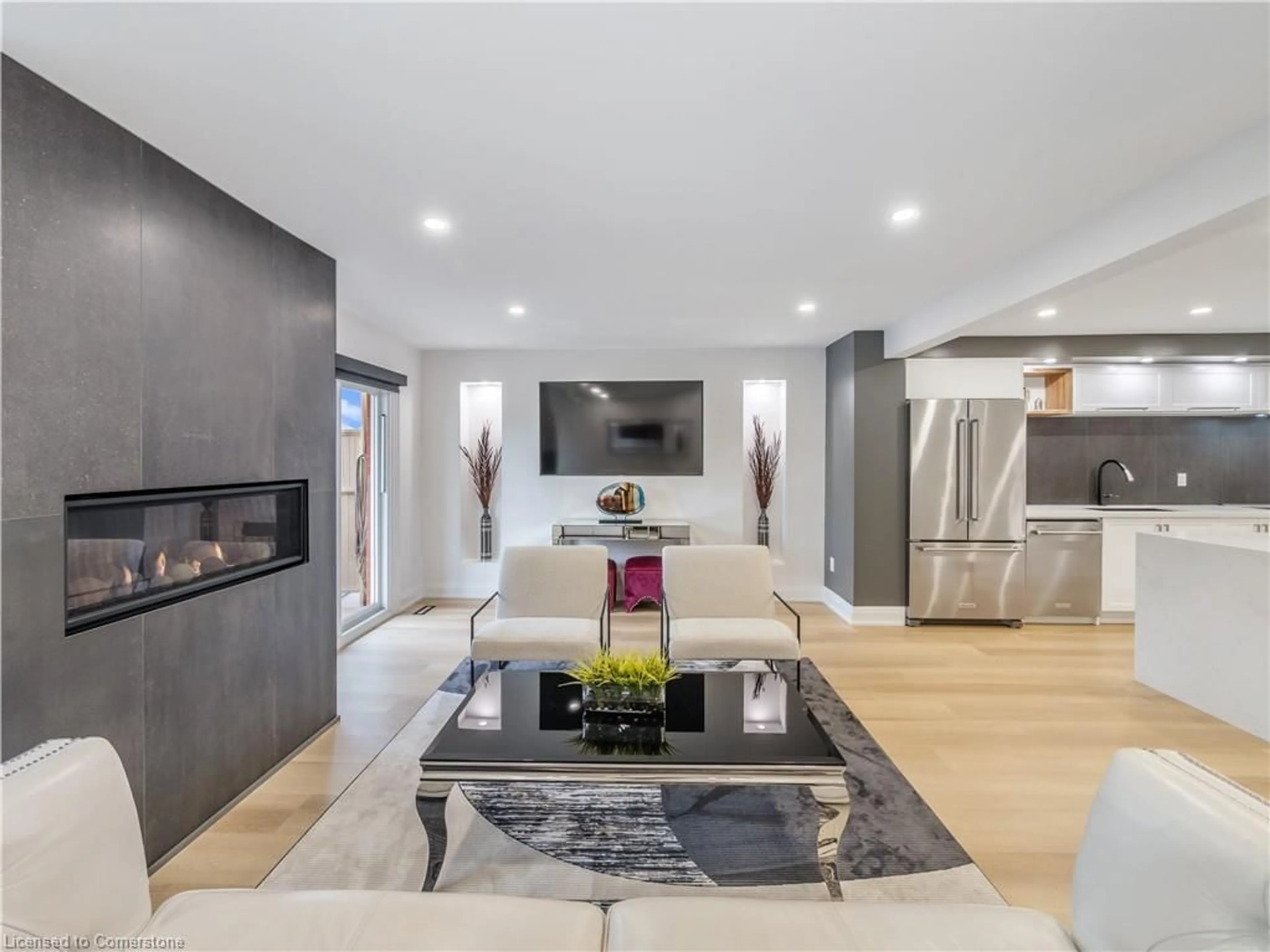 Living room with furniture, ceramic/tile floor for 97 Edgewater Dr, Hamilton Ontario L8E 4Z2