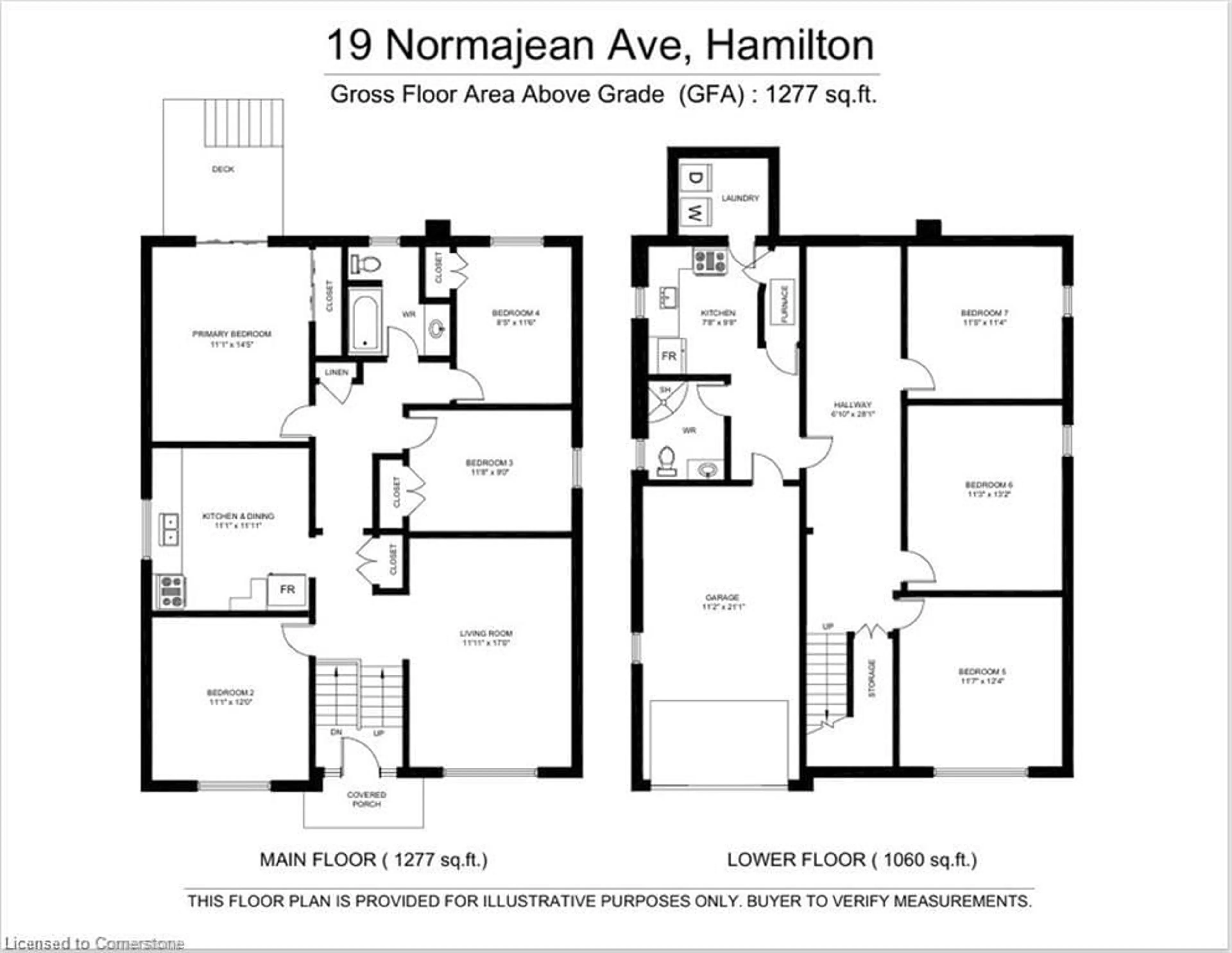 Floor plan for 19 Normajean Ave, Hamilton Ontario L8W 1S3