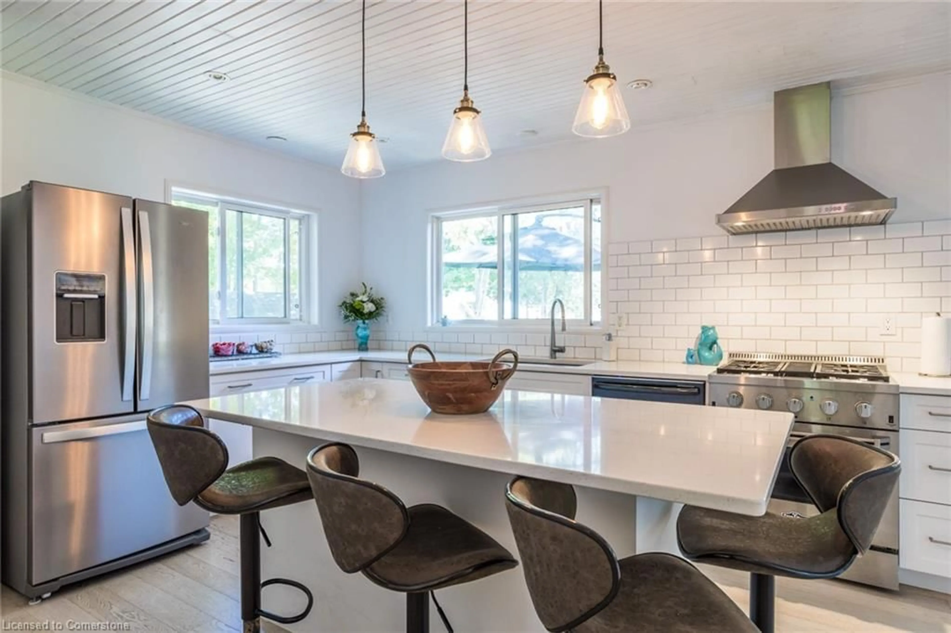 Contemporary kitchen, ceramic/tile floor for 4 Fire Route 103c Rd, Trent Lakes Ontario K0M 1A0