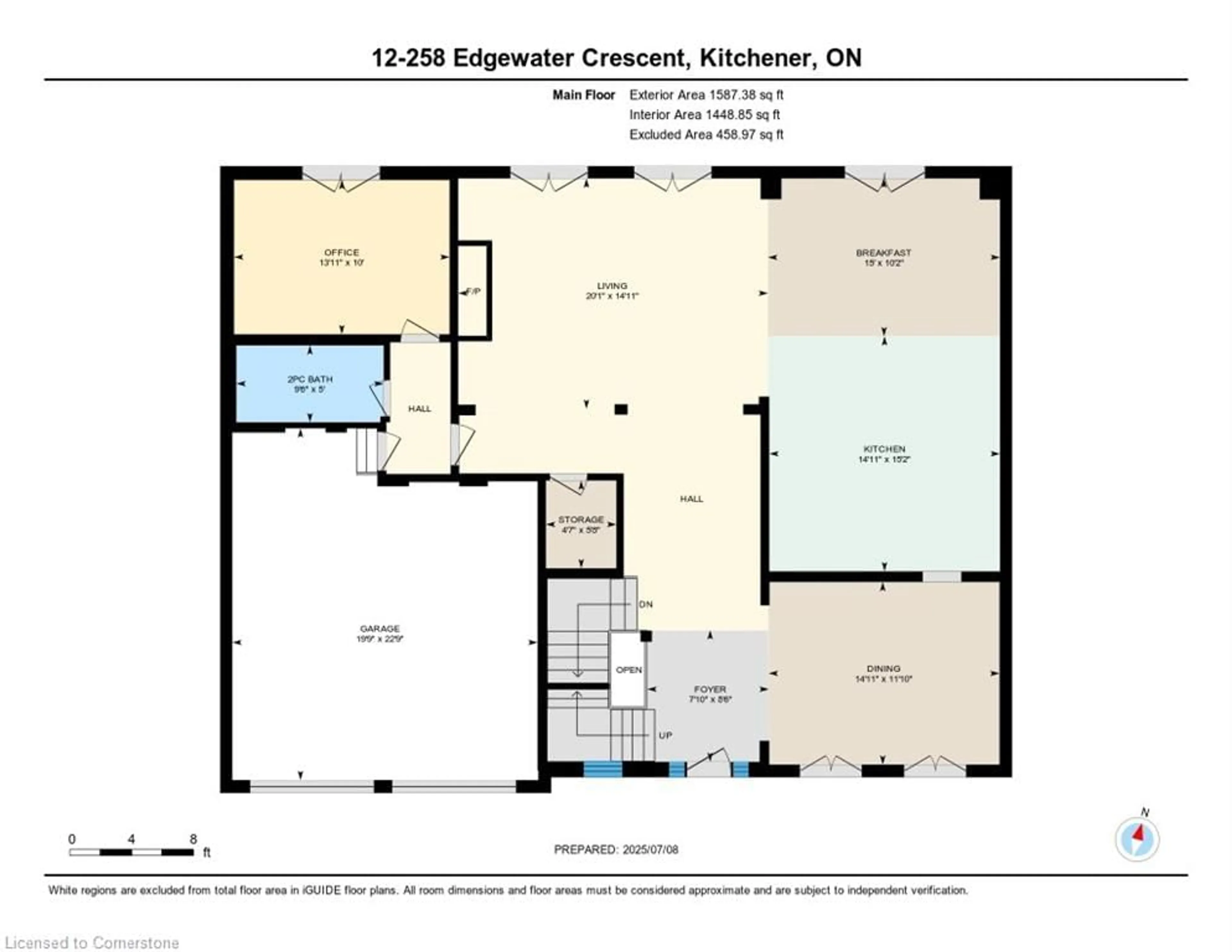 Floor plan for 12-258 Edgewater Cres, Kitchener Ontario N2A 4M2