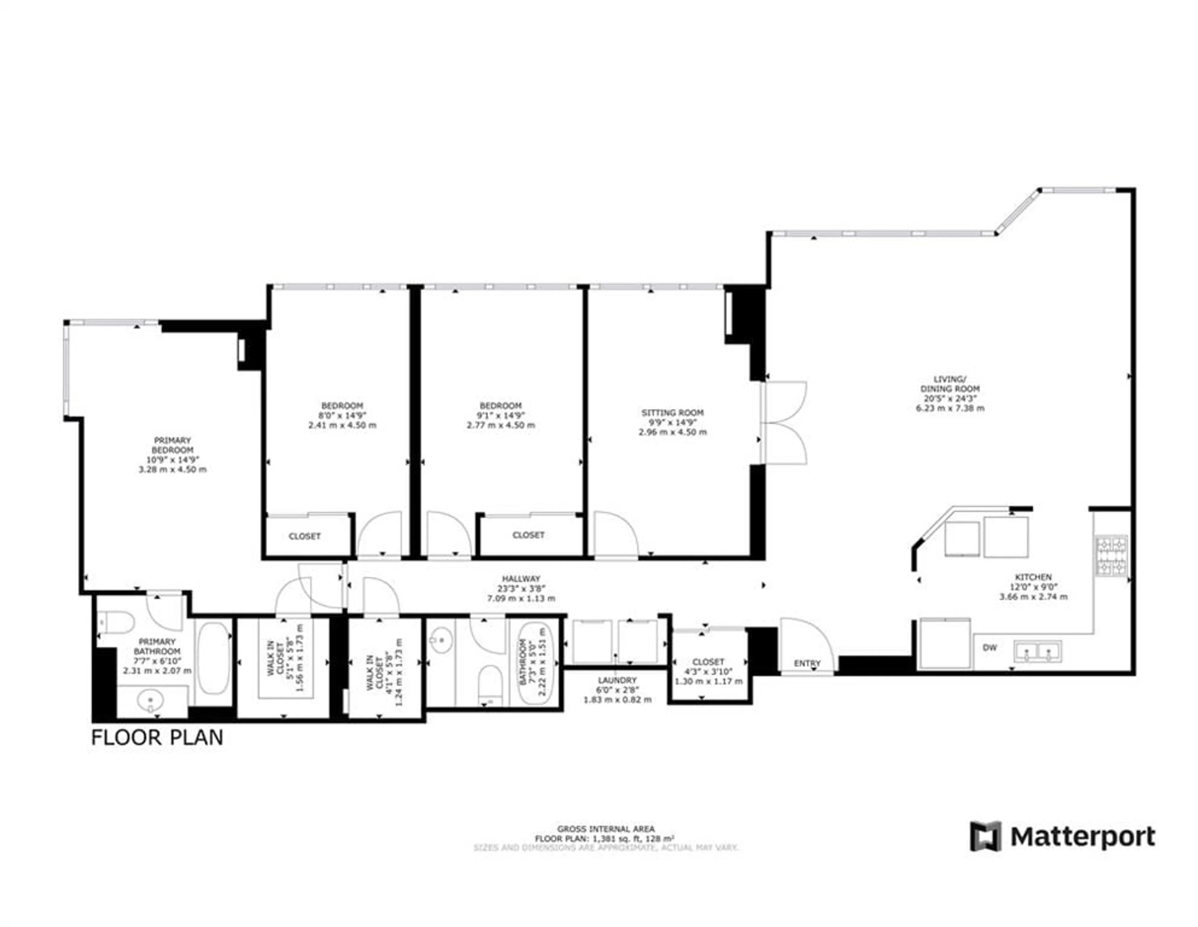 Floor plan for 200 Robert Speck Pky #602, Mississauga Ontario L4Z 1S3