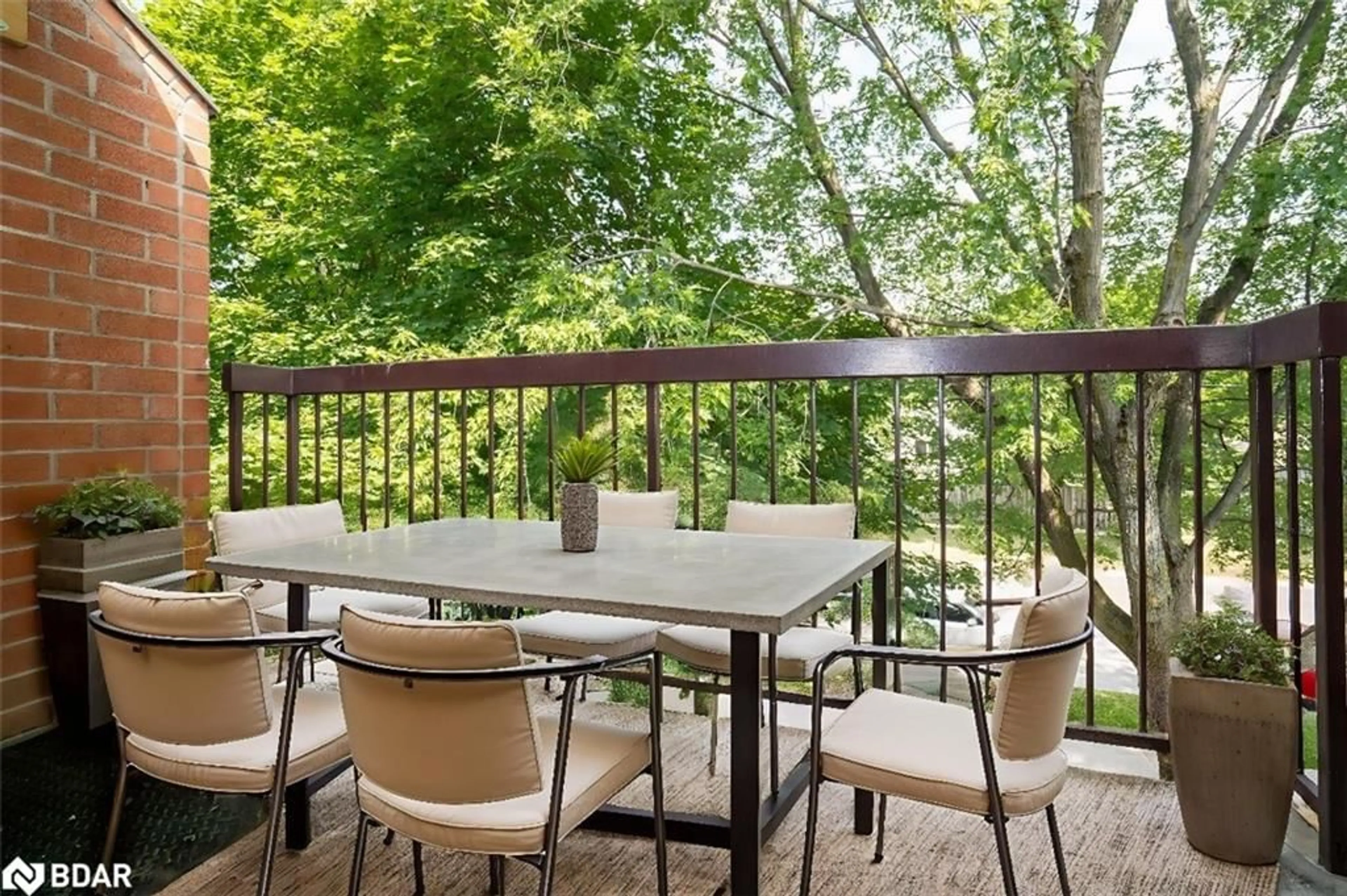 Patio, forest/trees view for 163 Edgehill Dr #D12, Barrie Ontario L4N 1L9