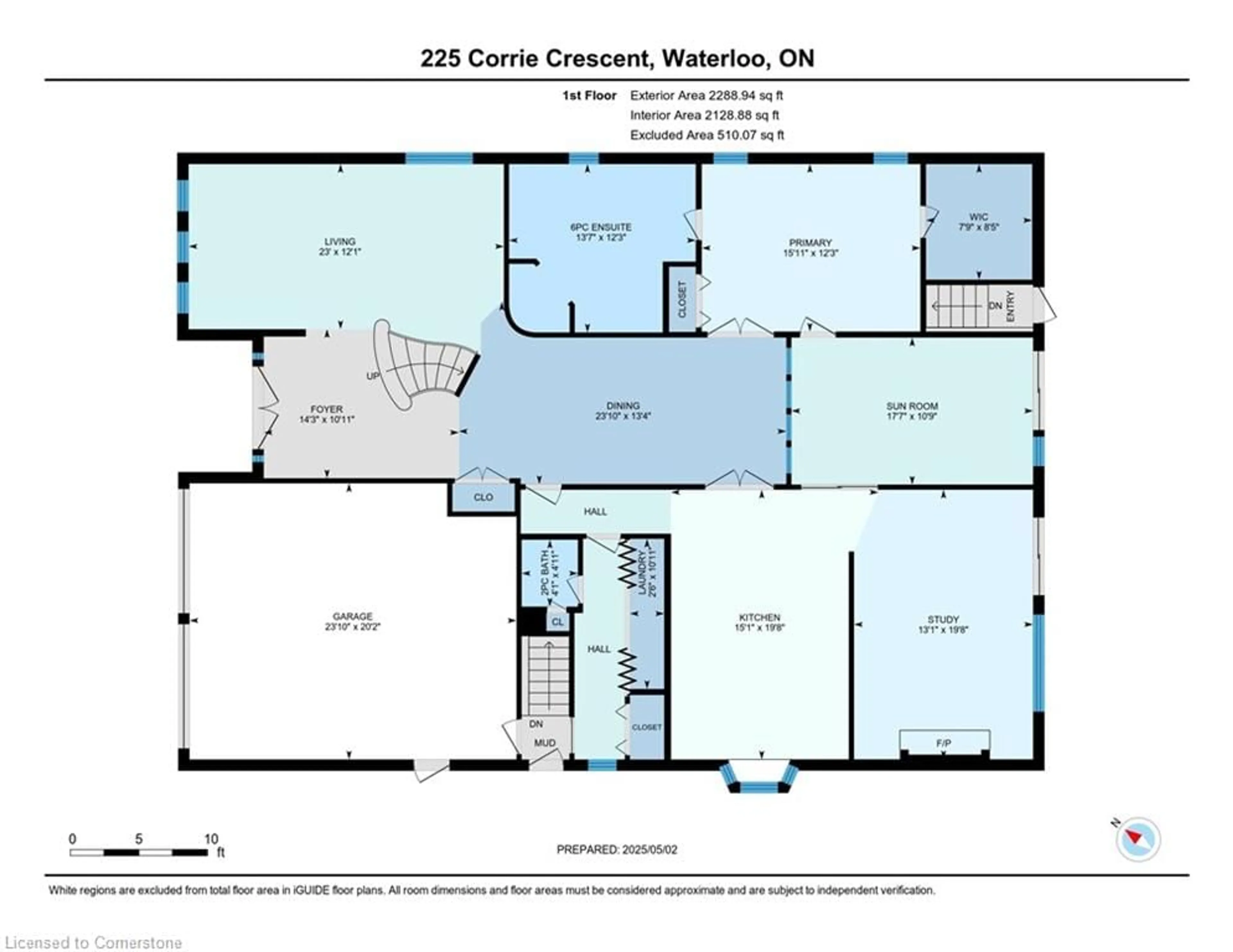 Floor plan for 225 Corrie Cres, Waterloo Ontario N2L 5W3