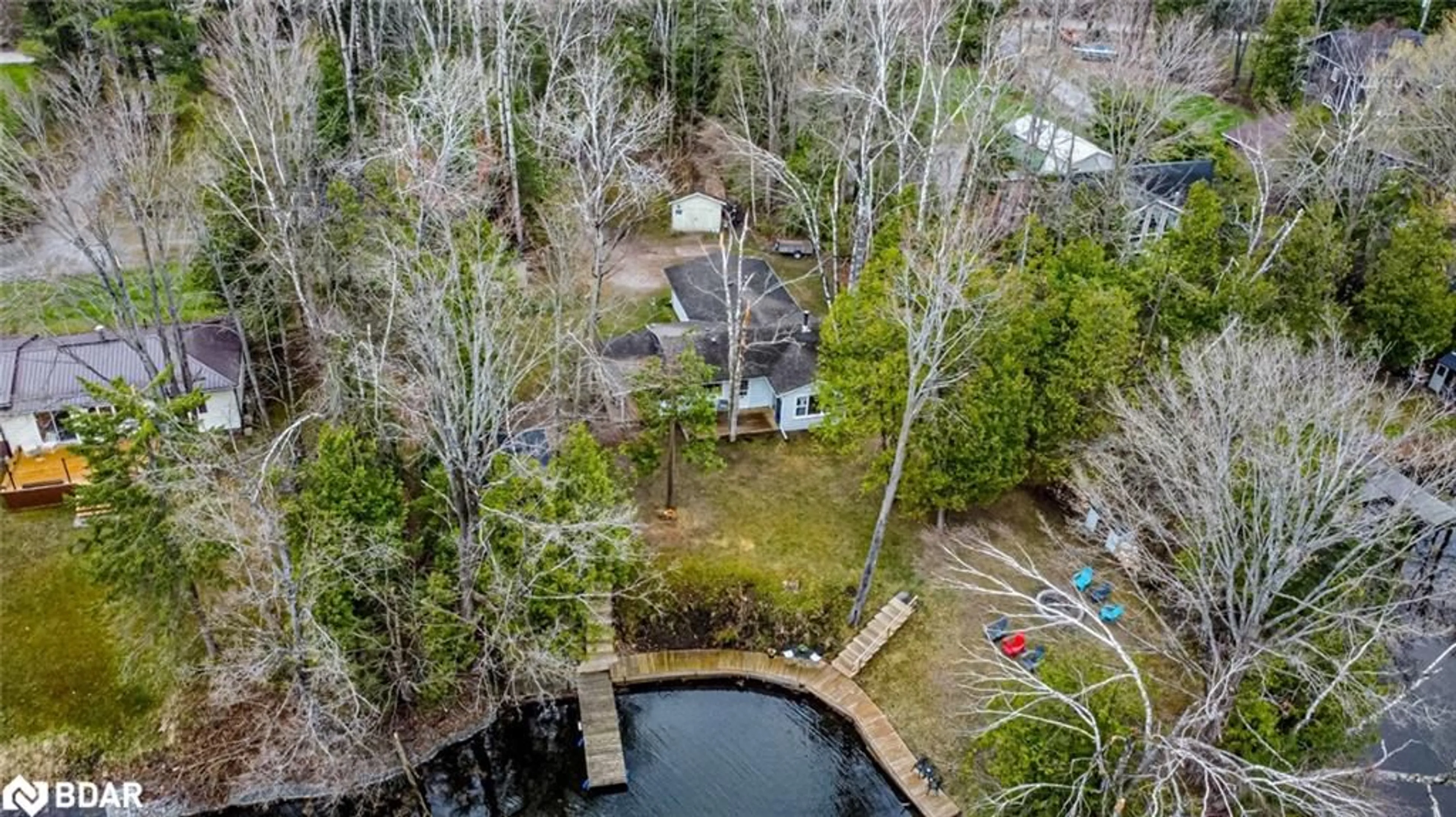 A pic from outside/outdoor area/front of a property/back of a property/a pic from drone, water/lake/river/ocean view for 15 Duncan Dr, Bolsover Ontario K0M 1B0