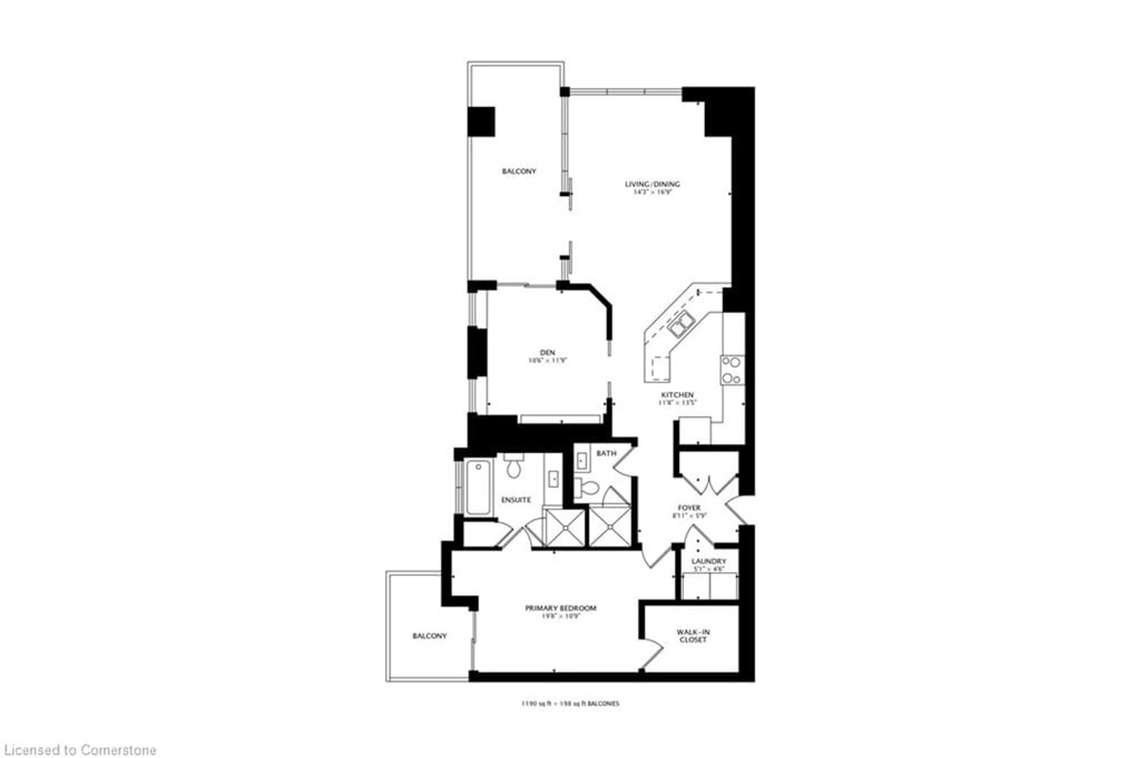 Floor plan for 360 Pearl St #1601, Burlington Ontario L7R 1E1