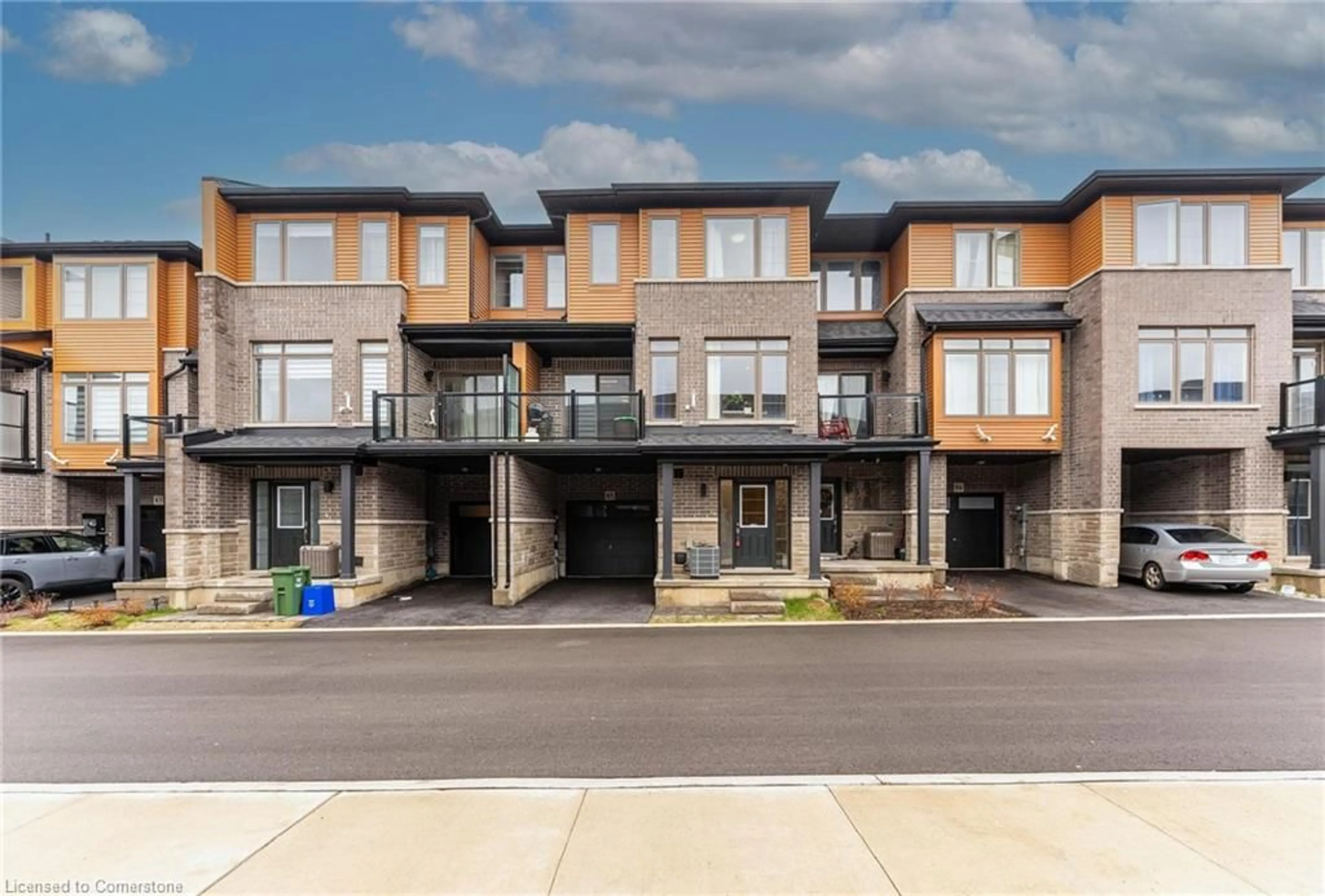 A pic from outside/outdoor area/front of a property/back of a property/a pic from drone, street for 61 Soho St #85, Stoney Creek Ontario L8J 0M6