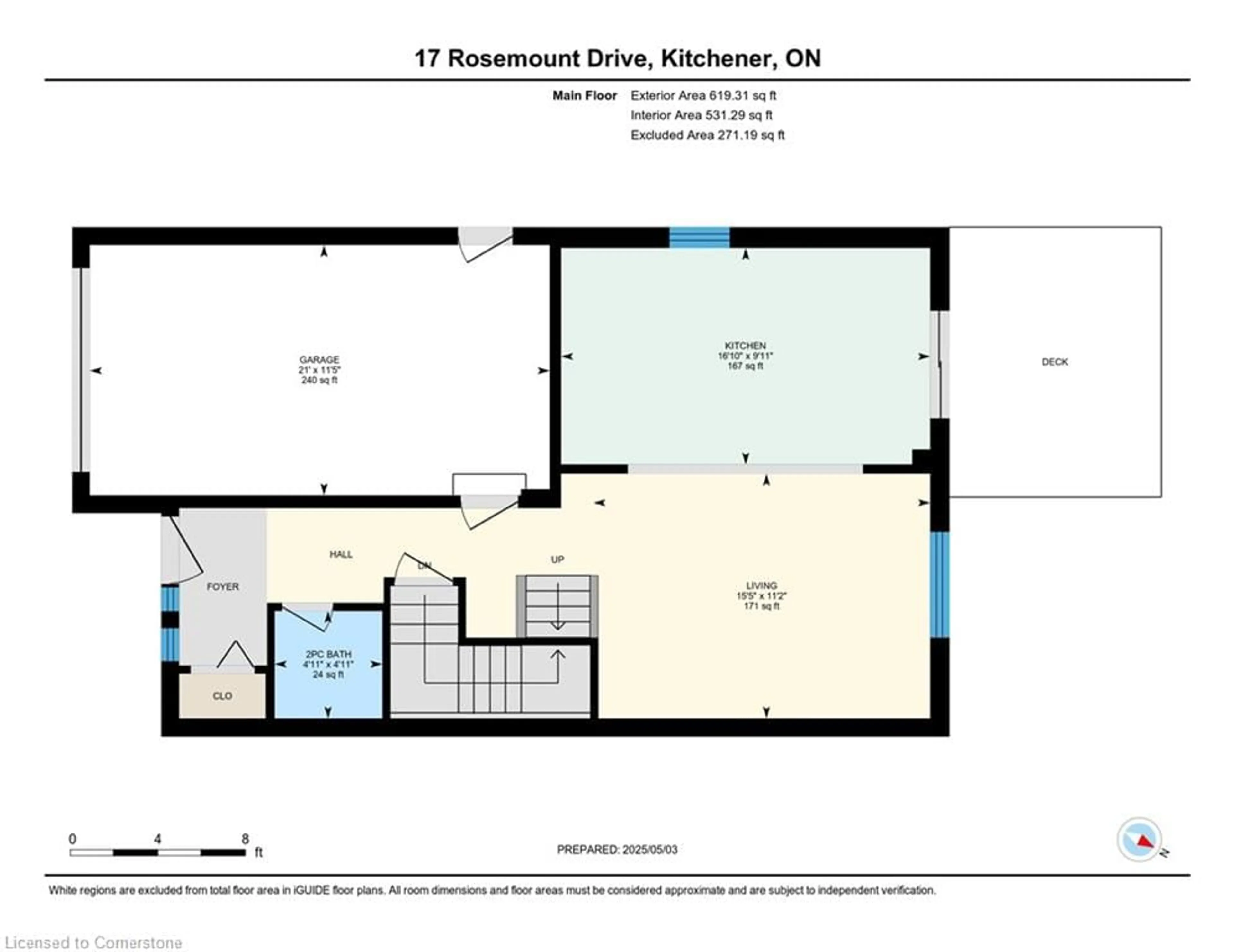 Floor plan for 17 Rosemount Dr, Kitchener Ontario N2B 1P9