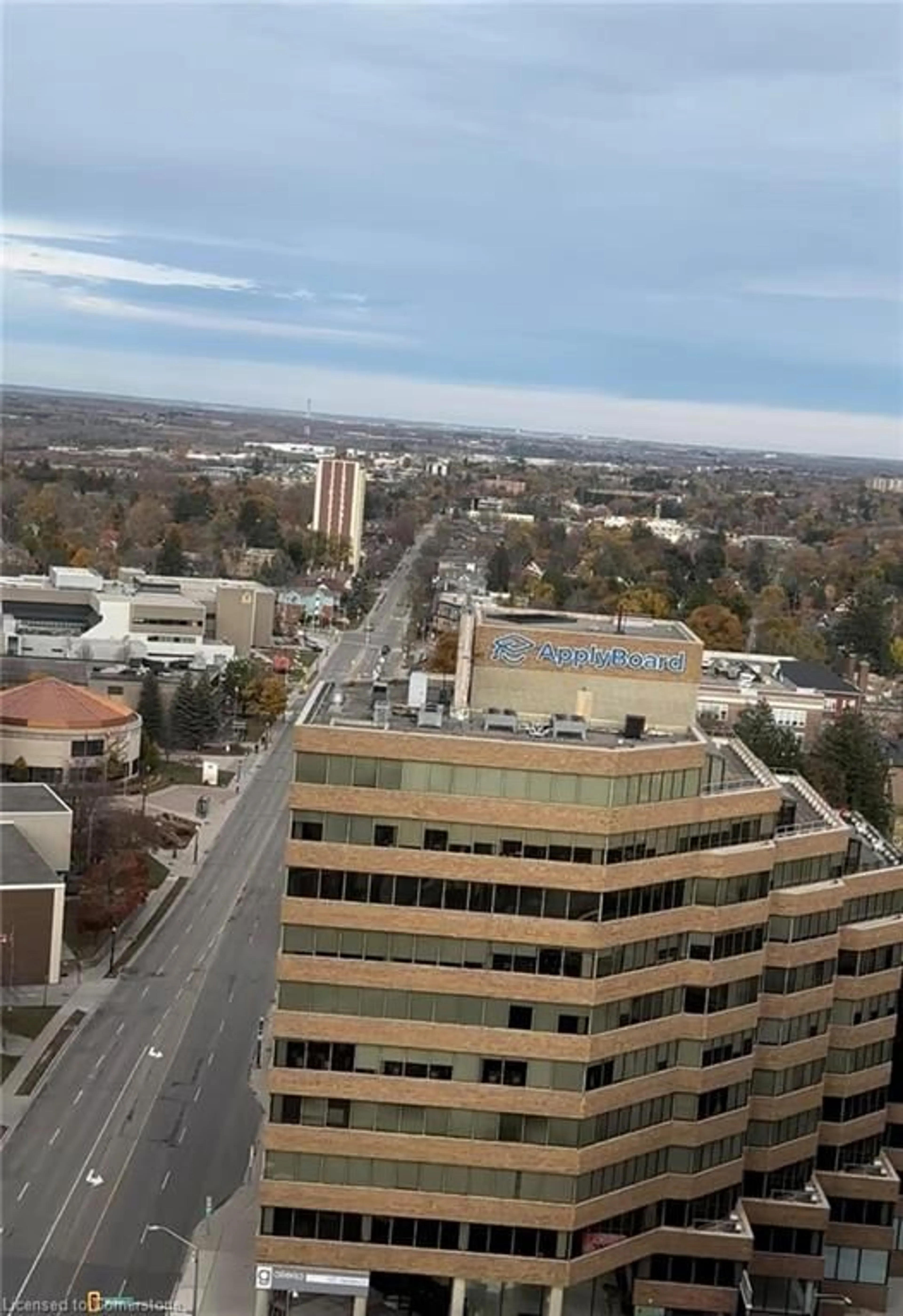 A pic from outside/outdoor area/front of a property/back of a property/a pic from drone, city buildings view from balcony for 60 Frederick St #3309, Kitchener Ontario N2H 0C7