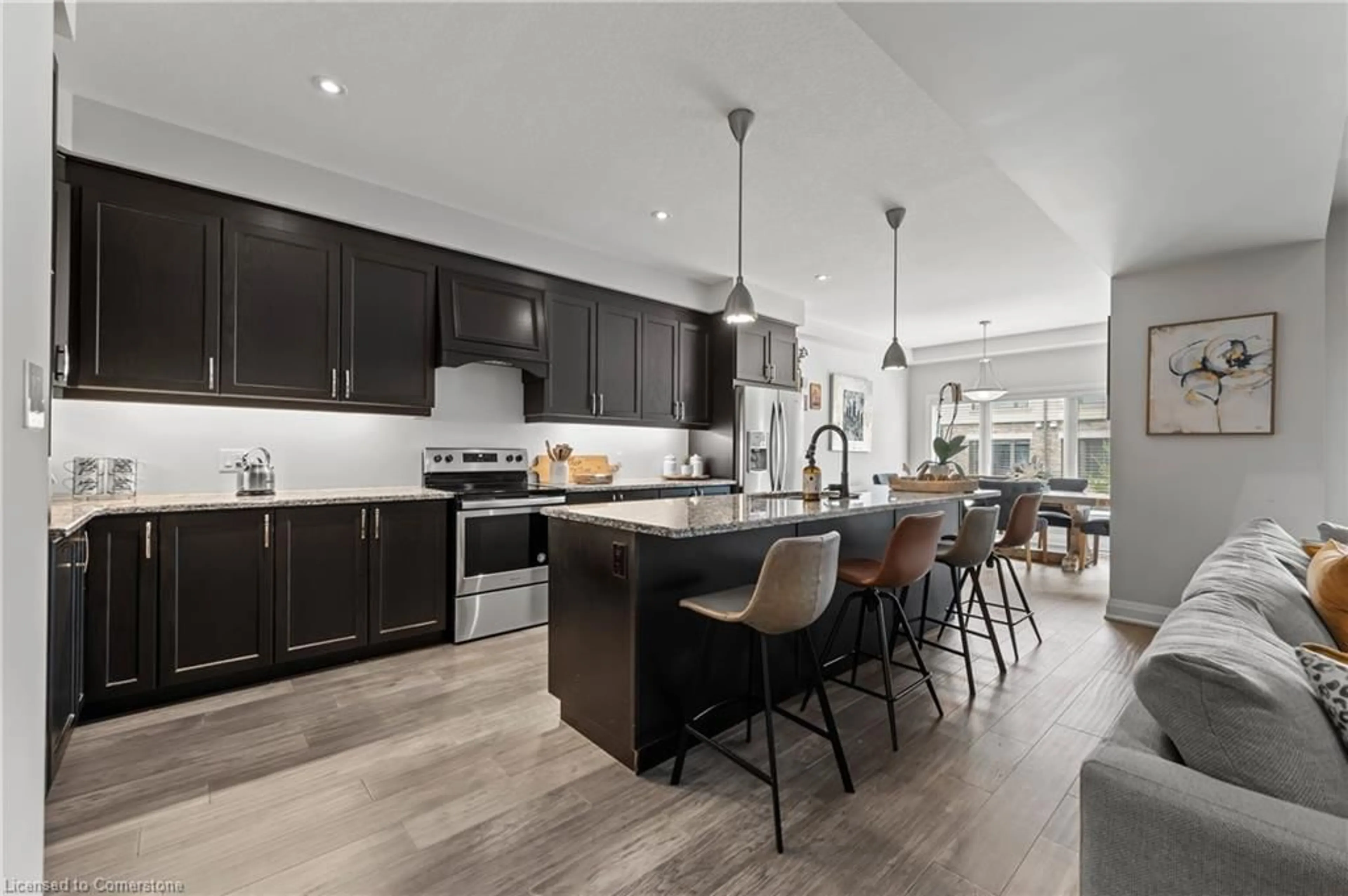 Open concept kitchen, ceramic/tile floor for 271 Grey Silo Rd #21, Waterloo Ontario N2K 0E9