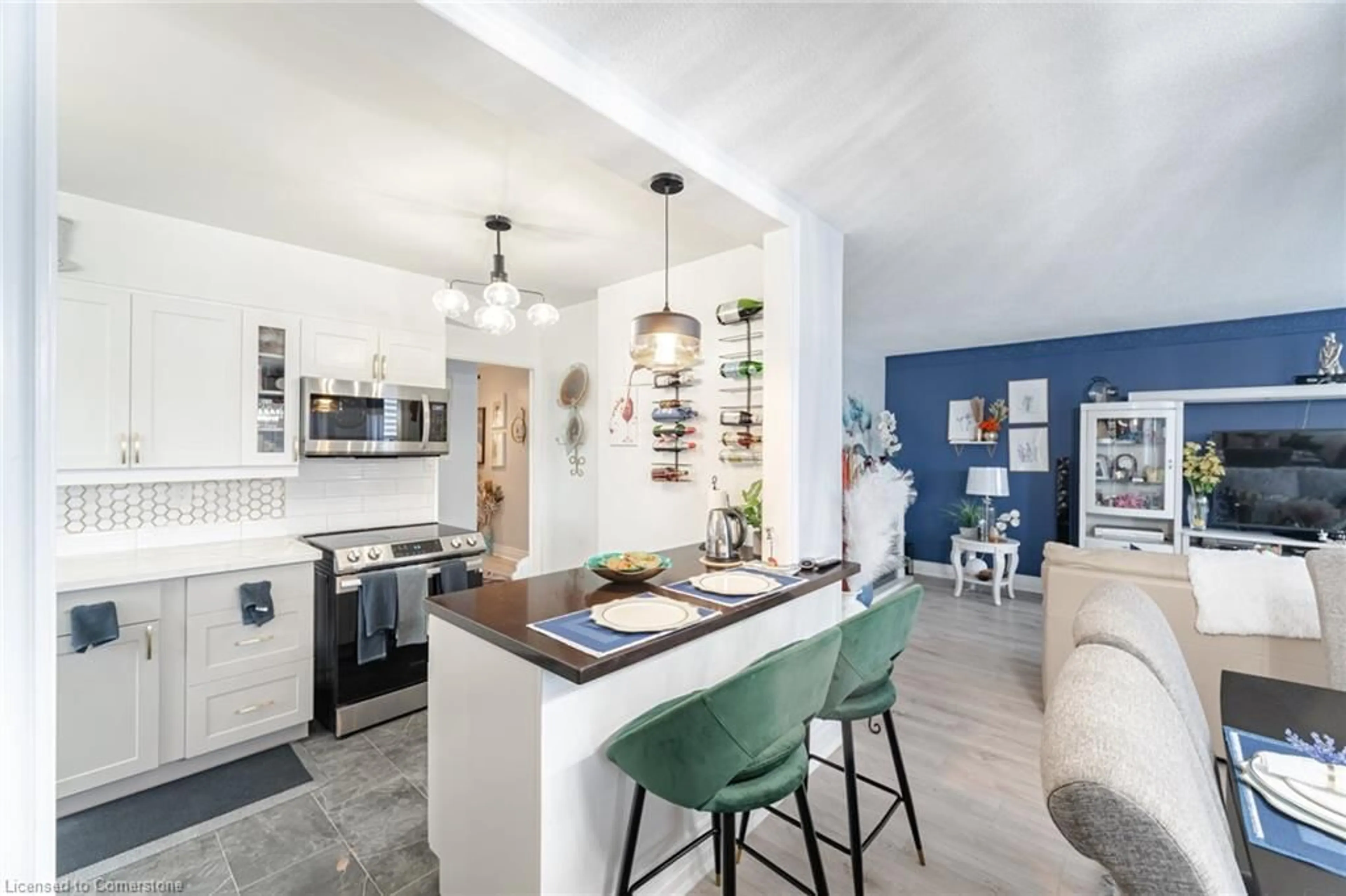 Open concept kitchen, ceramic/tile floor for 551 The West Mall Rd #1219, Toronto Ontario M9C 1G7