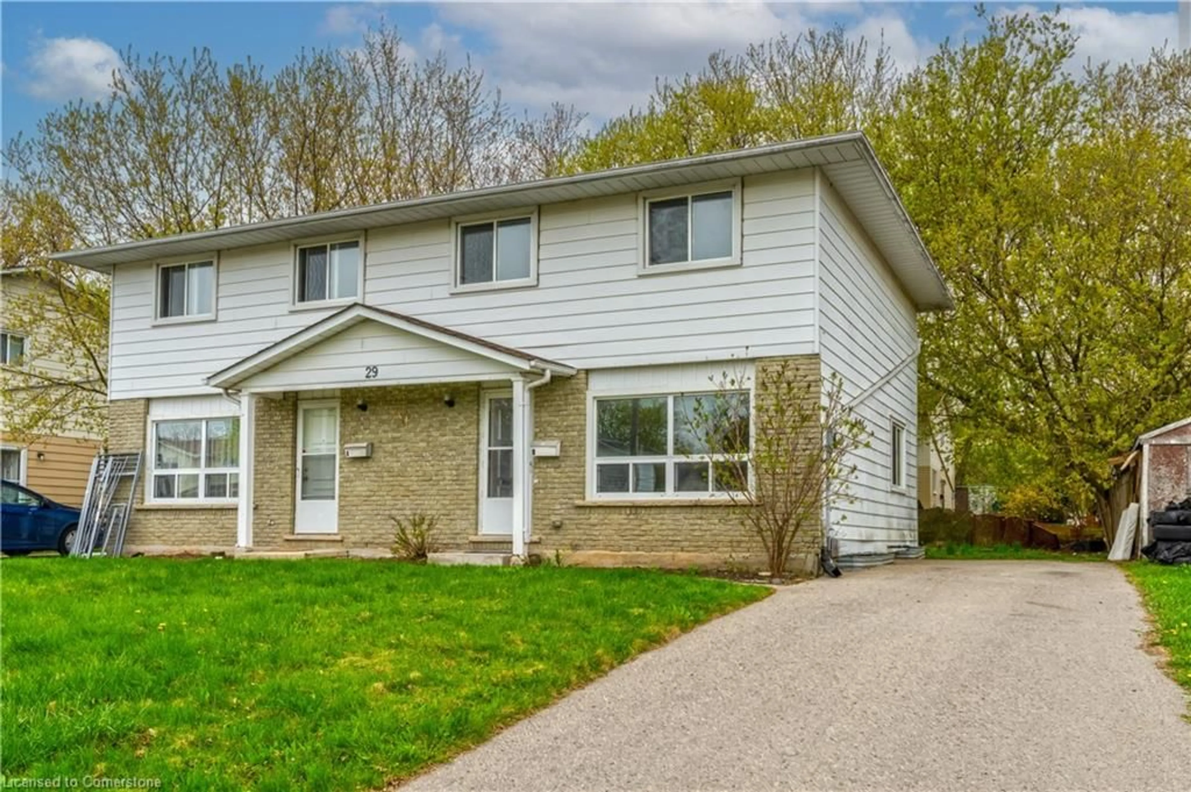 Home with vinyl exterior material, street for 29B Helene Cres, Waterloo Ontario N2L 5E6