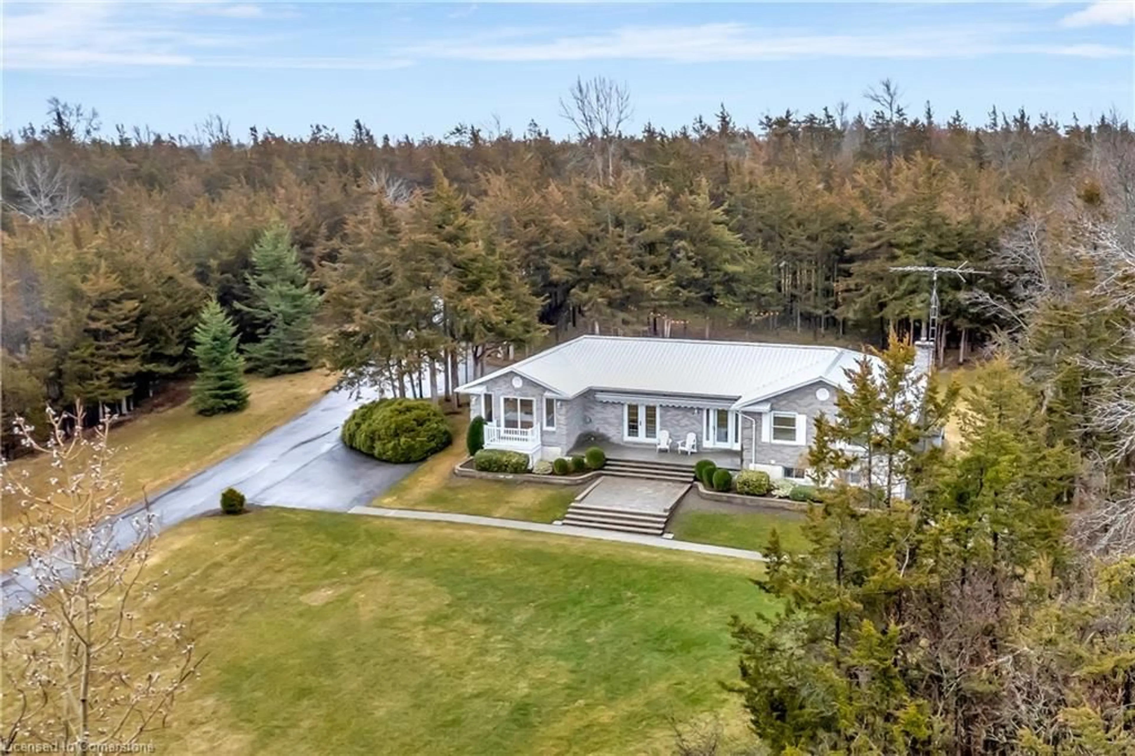 A pic from outside/outdoor area/front of a property/back of a property/a pic from drone, unknown for 1708 North Big Island Rd, Demorestville Ontario K0K 1W0