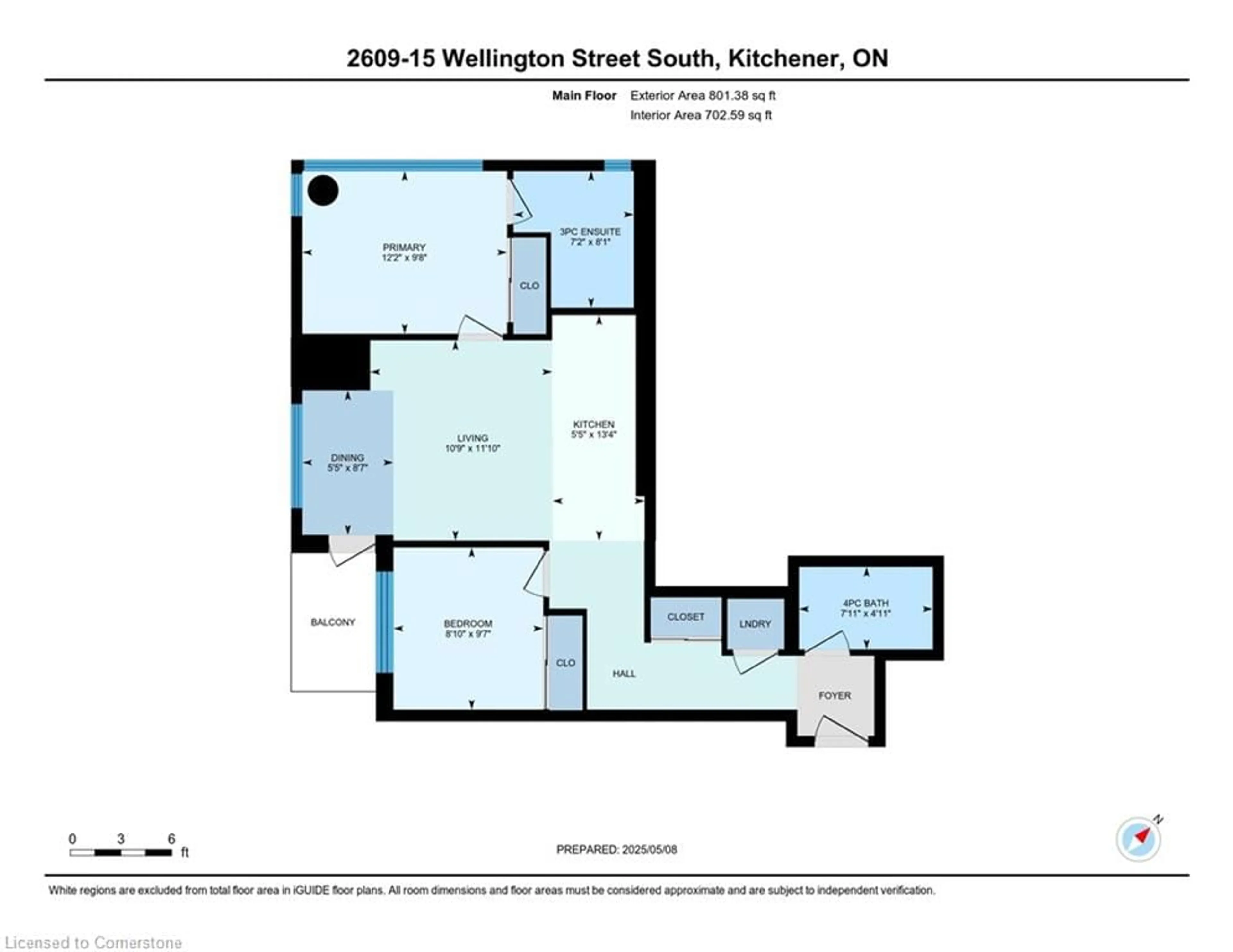 Floor plan for 15 Wellington St #2609, Kitchener Ontario N2G 0E3