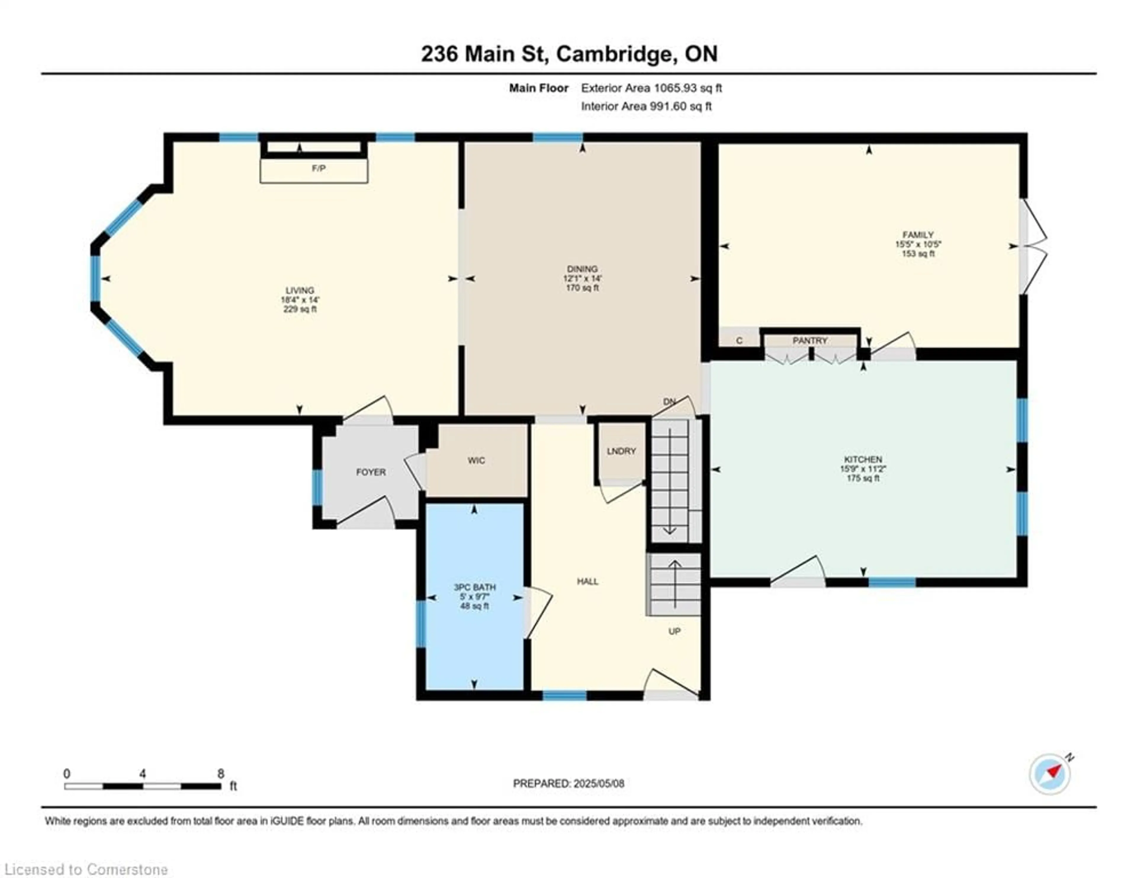 Floor plan for 236 Main St, Cambridge Ontario N1R 1W8