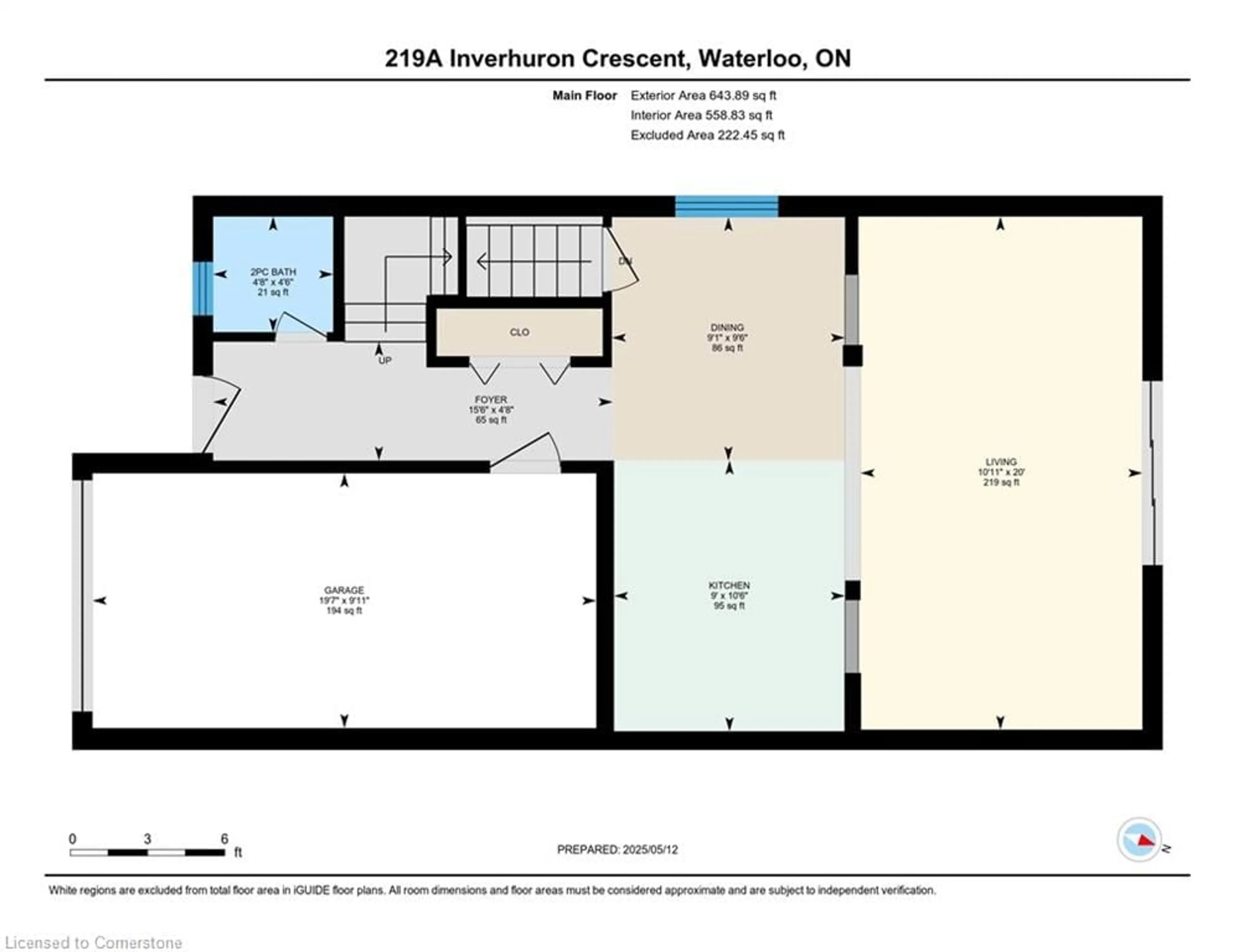 Floor plan for 219 #A Inverhuron Cres, Waterloo Ontario N2V 2H7